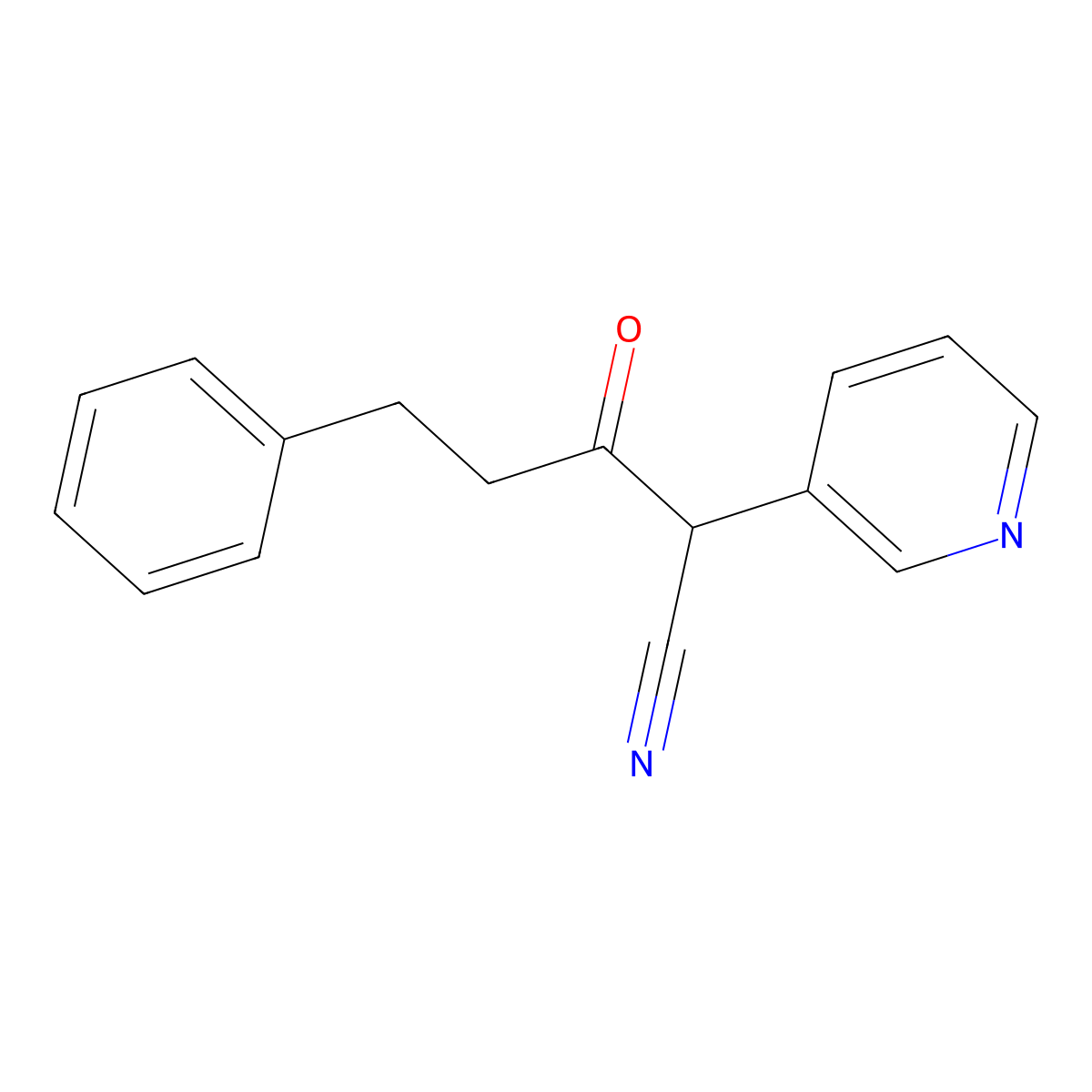 3-Oxo-5-phenyl-2-(pyridin-3-yl)pentanenitrile molecular structure, CAS 1542425-87-5