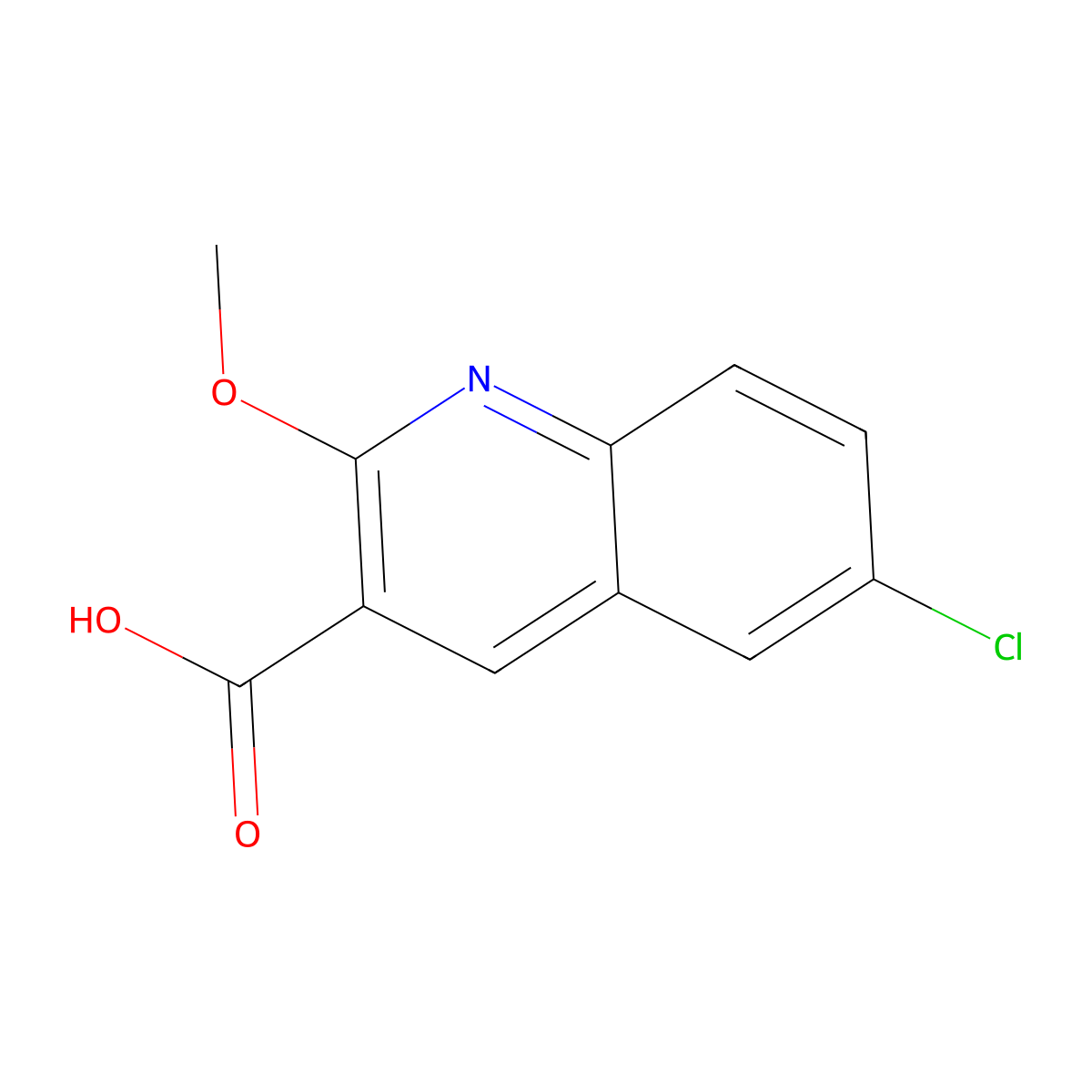 6-Chloro-2-methoxyquinoline-3-carboxylic acid molecular structure, CAS 1542427-87-1