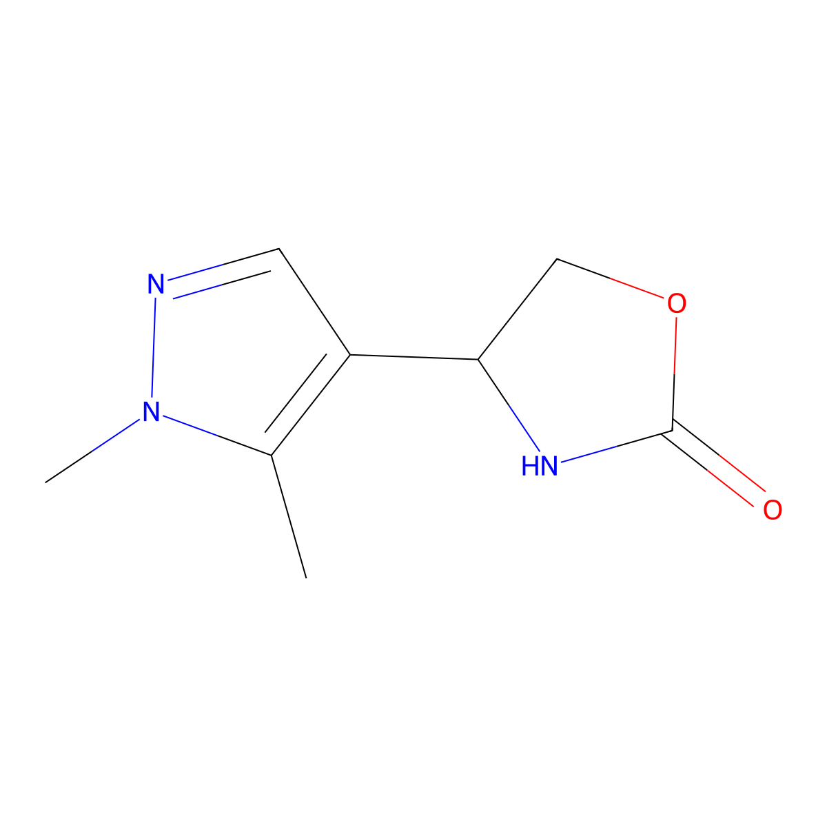4-(1,5-Dimethyl-1h-pyrazol-4-yl)oxazolidin-2-one molecular structure, CAS 1542429-19-5