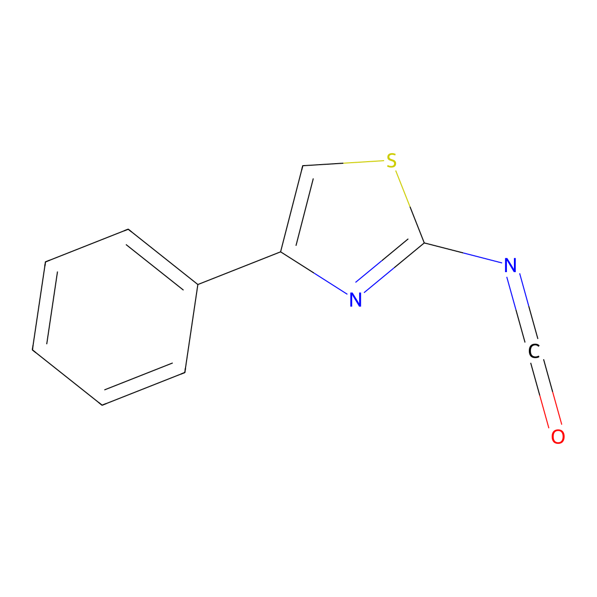 2-Isocyanato-4-phenyl-1,3-thiazole molecular structure, CAS 1542446-76-3