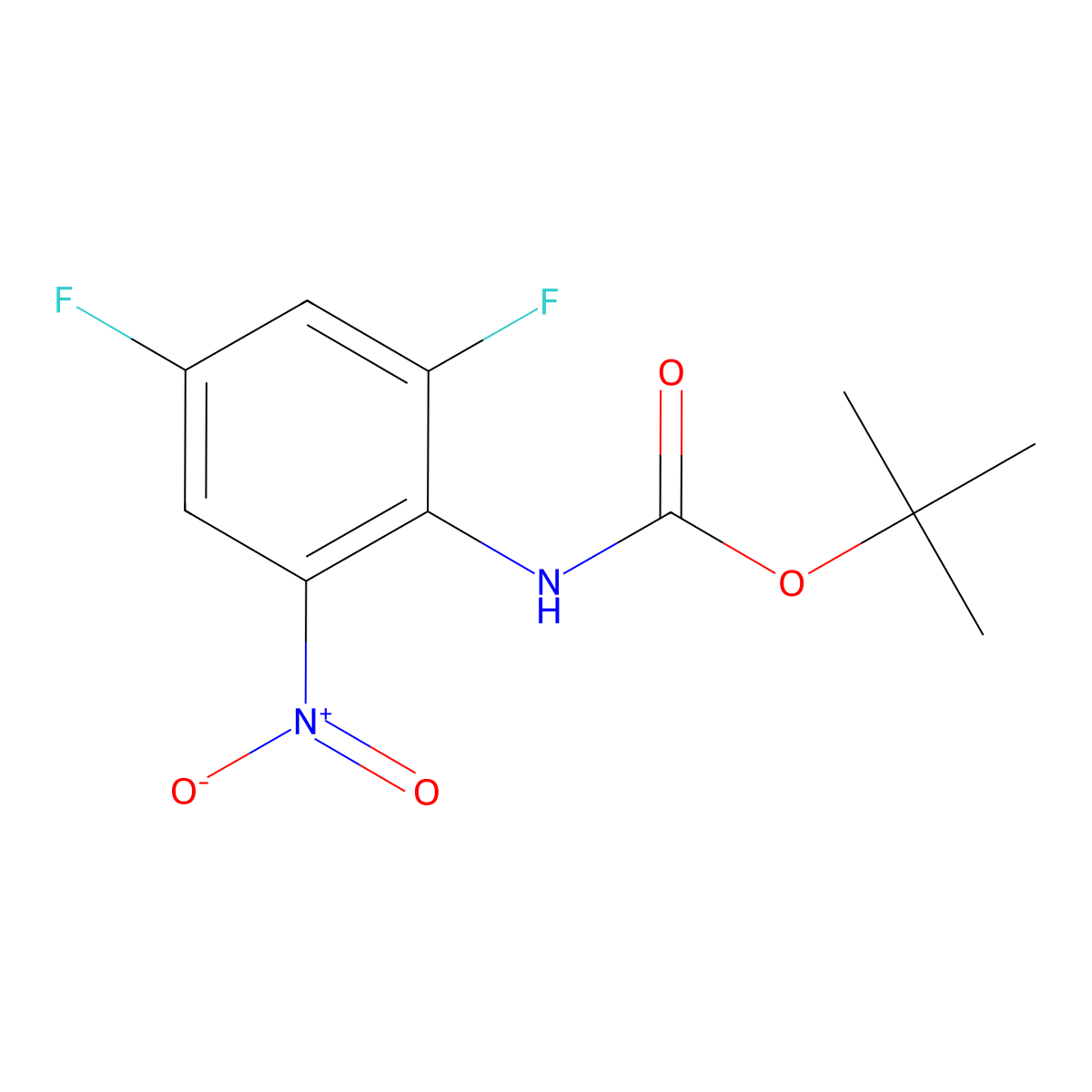 tert-butyl N-(2,4-difluoro-6-nitrophenyl)carbamate molecular structure, CAS 1542447-33-5