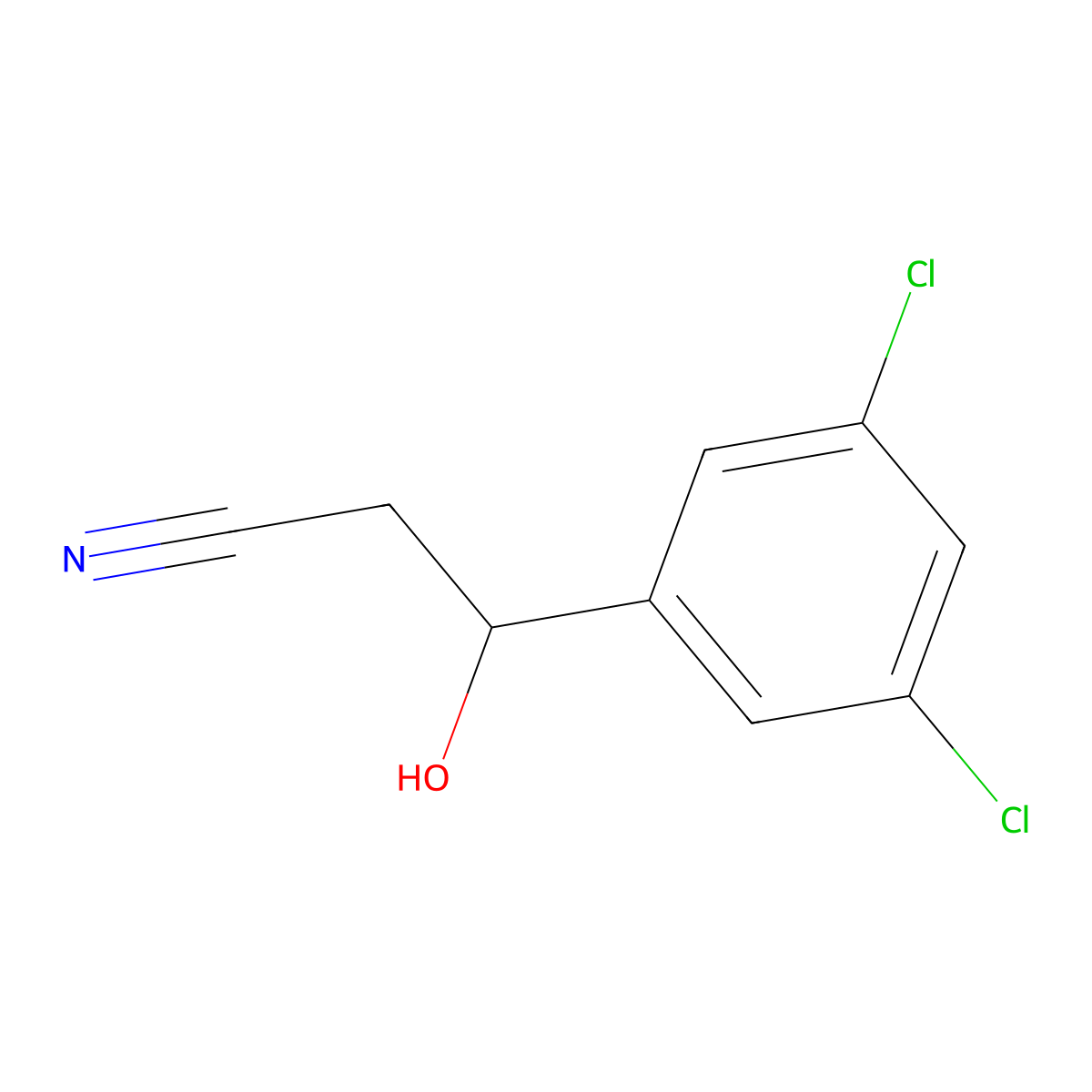 3-(3,5-Dichlorophenyl)-3-hydroxypropanenitrile molecular structure, CAS 1542450-39-4