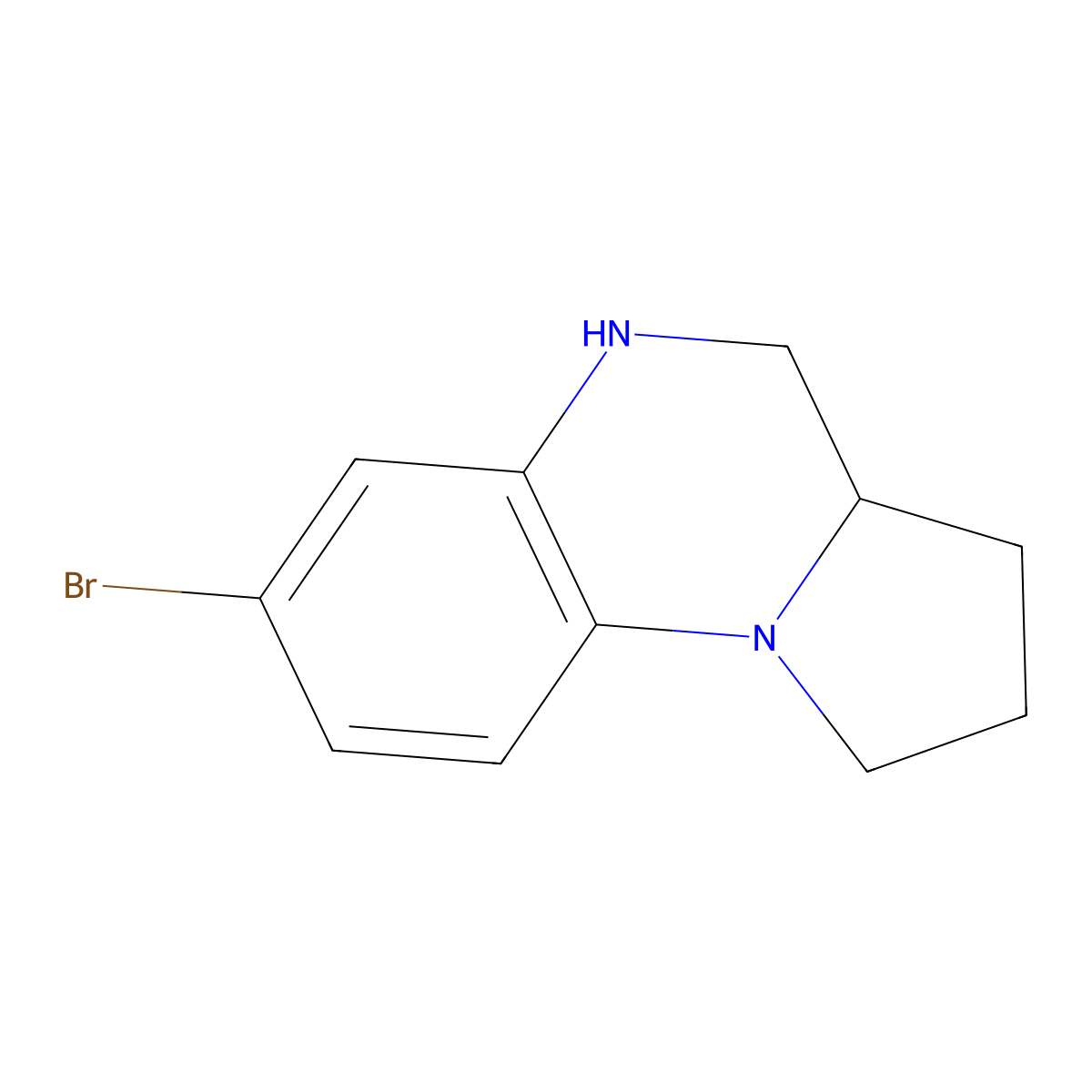 7-bromo-1H,2H,3H,3aH,4H,5H-pyrrolo[1,2-a]quinoxaline molecular structure, CAS 1542457-04-4