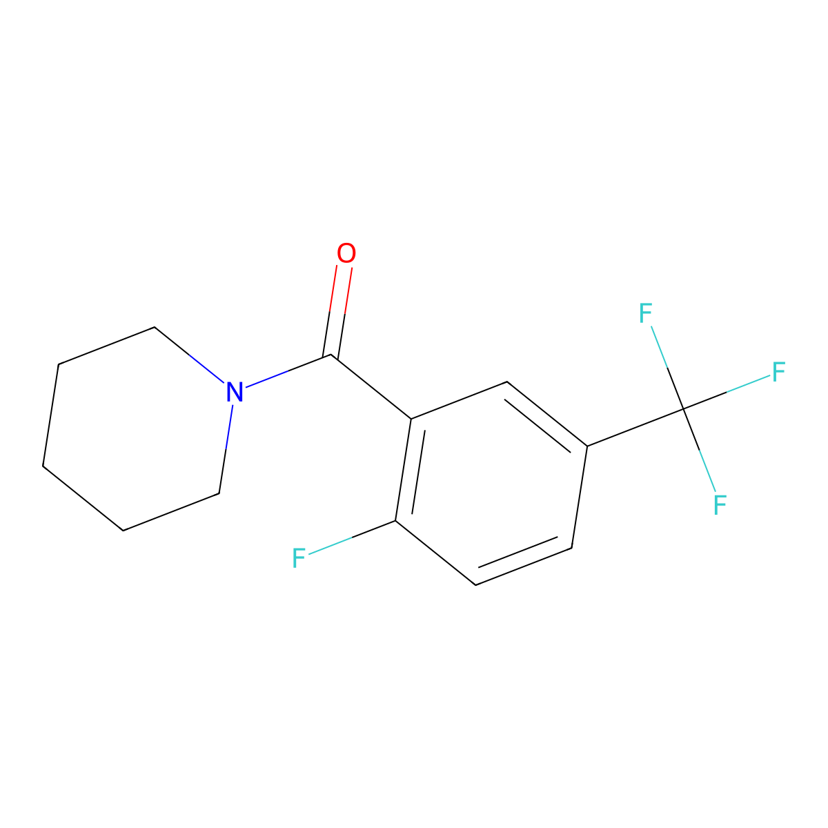 (2-Fluoro-5-(trifluoromethyl)phenyl)(piperidin-1-yl)methanone molecular structure, CAS 1542461-01-7