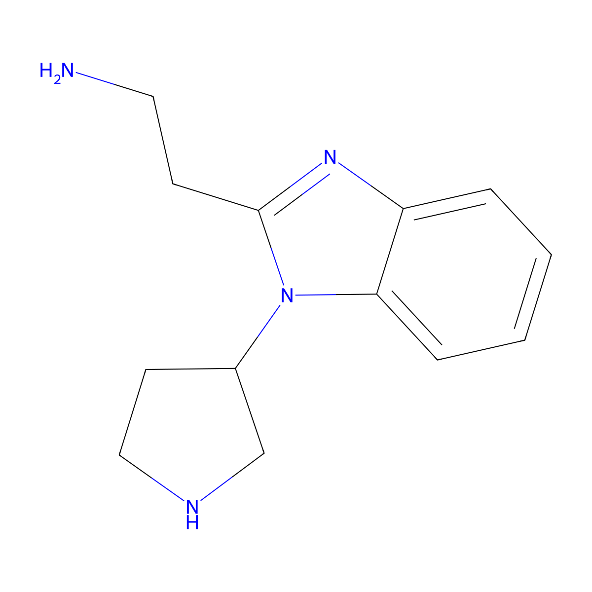 2-(1-(pyrrolidin-3-yl)-1H-1,3-benzodiazol-2-yl)ethan-1-amine molecular structure, CAS 1542479-03-7