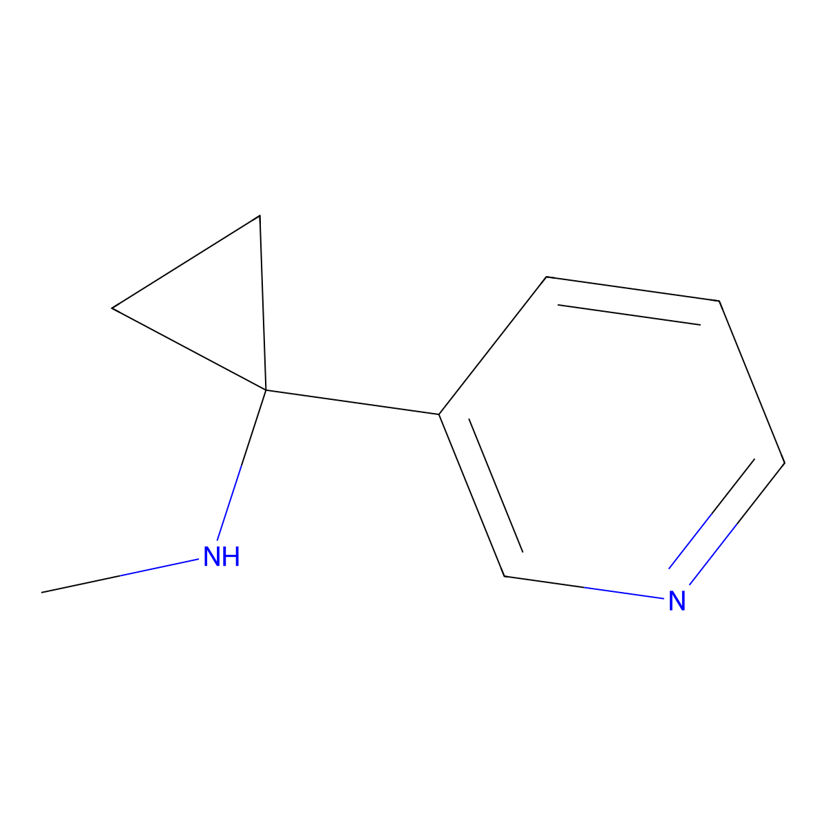 N-methyl-1-(pyridin-3-yl)cyclopropan-1-amine molecular structure, CAS 1542491-84-8