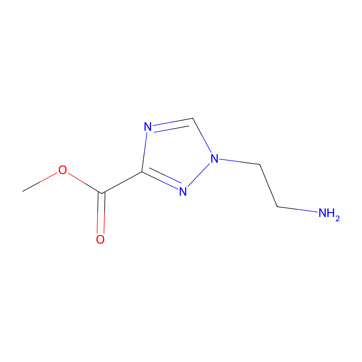 methyl 1-(2-aminoethyl)-1H-1,2,4-triazole-3-carboxylate molecular structure, CAS 1542497-79-9