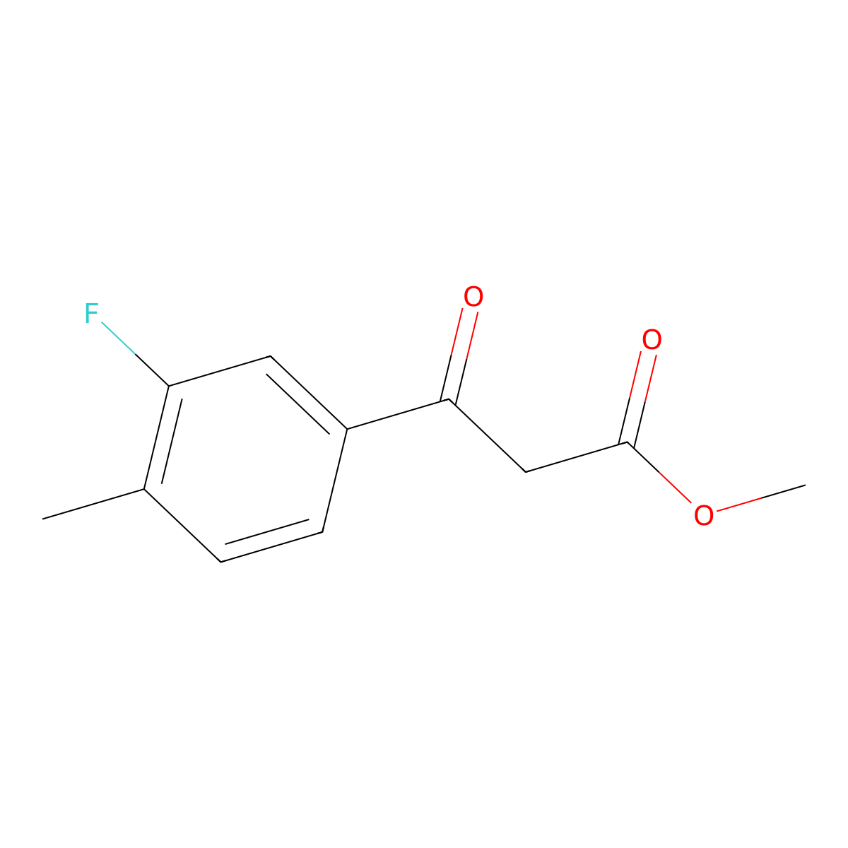 Methyl 3-(3-fluoro-4-methylphenyl)-3-oxopropanoate molecular structure, CAS 1542513-80-3