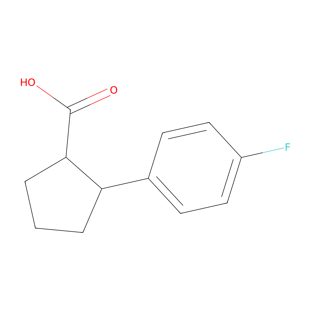 2-(4-Fluorophenyl)cyclopentane-1-carboxylic acid molecular structure, CAS 1542524-59-3