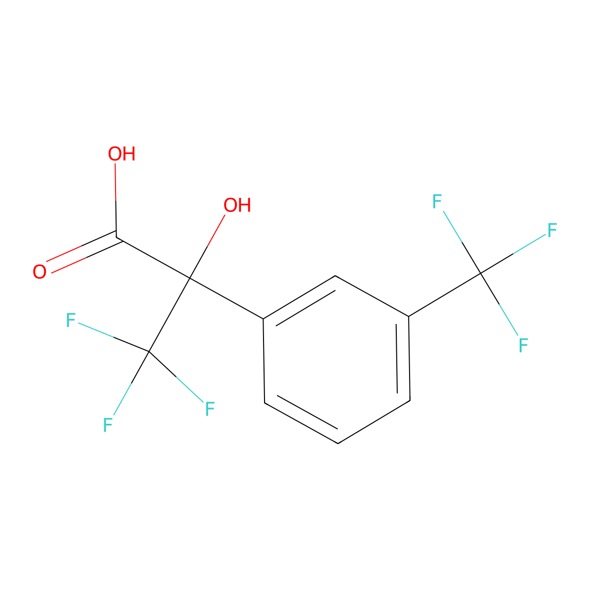 3,3,3-Trifluoro-2-hydroxy-2-(3-trifluoromethylphenyl)propionic acid molecular structure, CAS 1542528-41-5