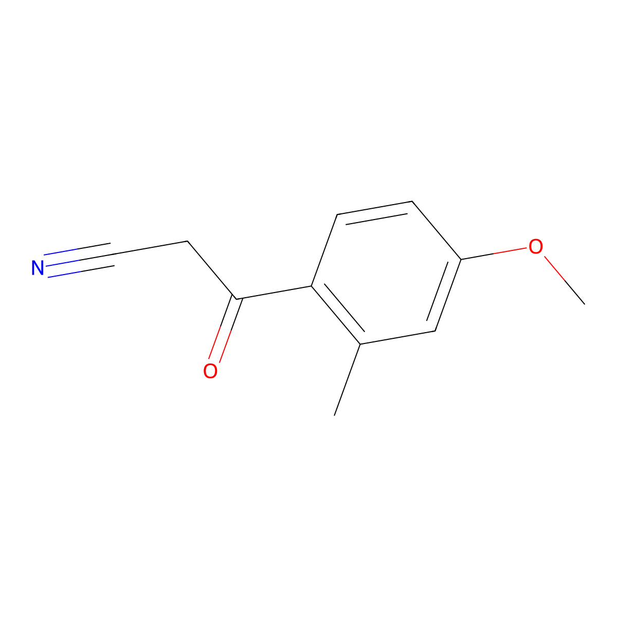 3-(4-Methoxy-2-methylphenyl)-3-oxopropanenitrile molecular structure, CAS 1542536-46-8