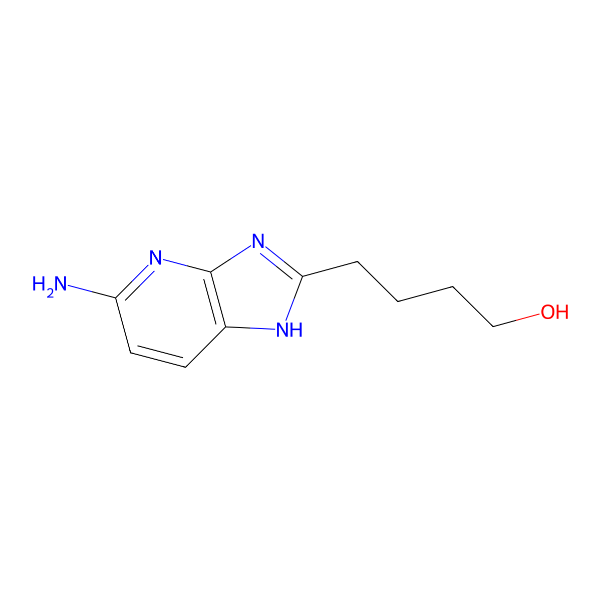4-{5-amino-3H-imidazo[4,5-b]pyridin-2-yl}butan-1-ol molecular structure, CAS 1542545-29-8