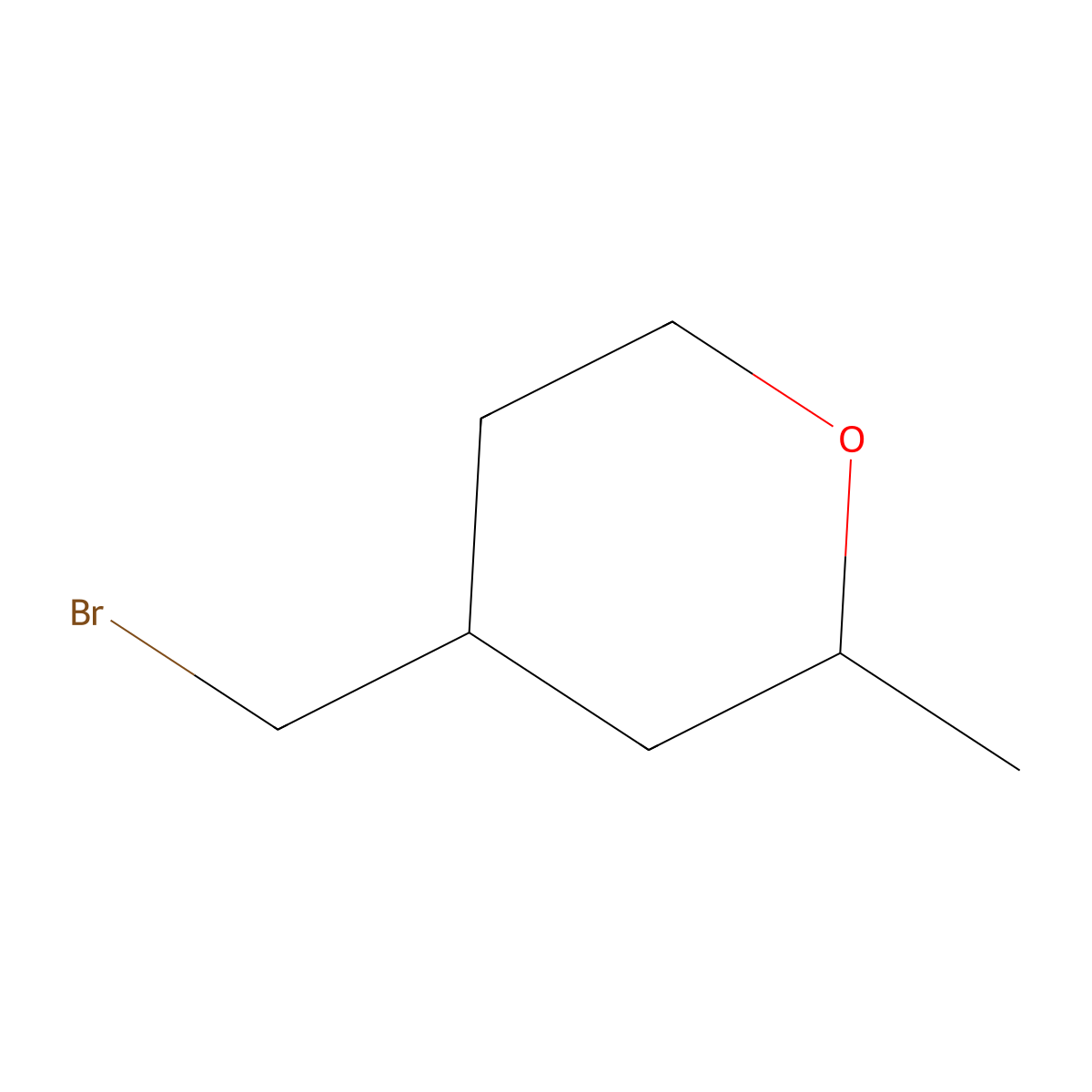 4-(Bromomethyl)-2-methyloxane molecular structure, CAS 1542548-50-4