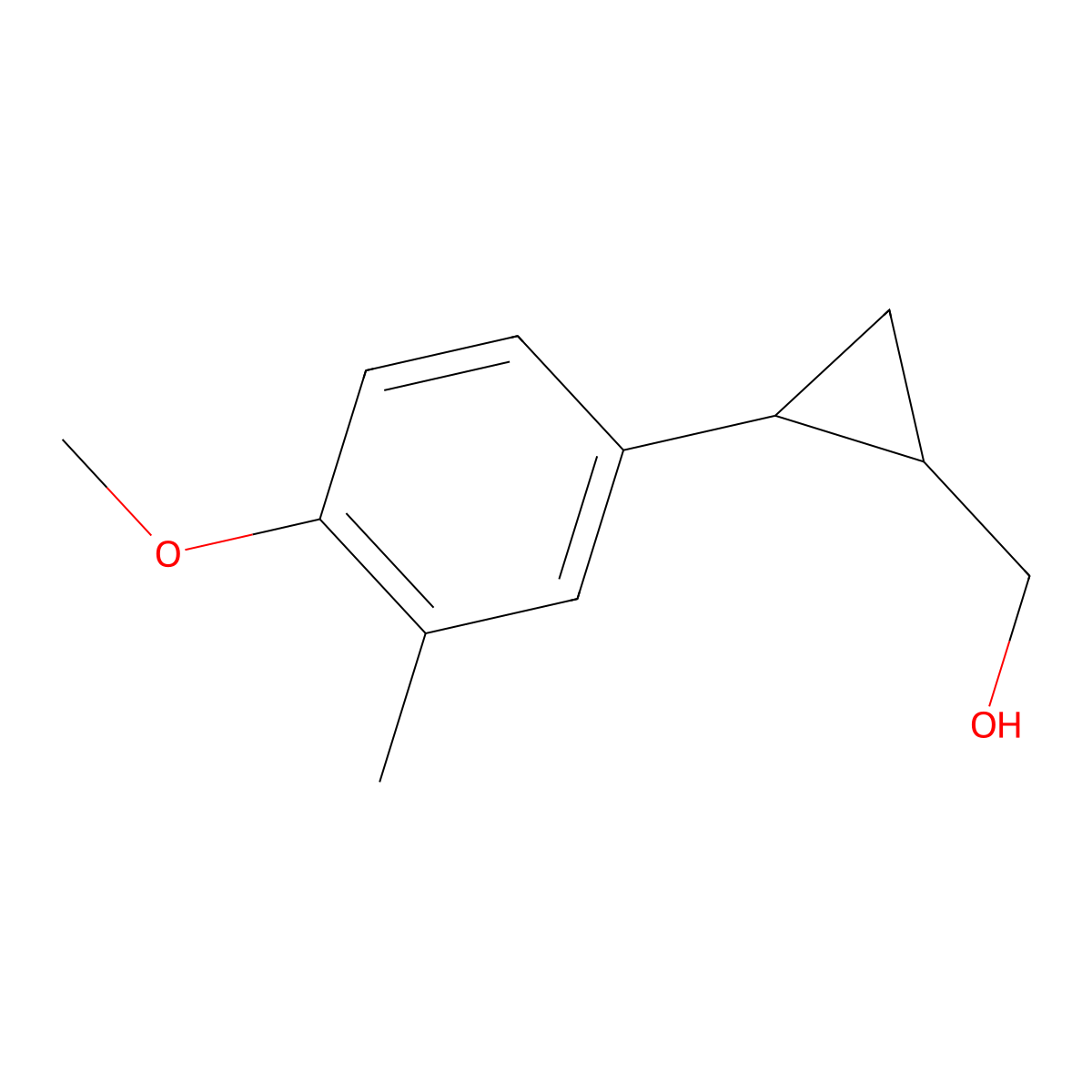 (trans-2-(4-Methoxy-3-methylphenyl)cyclopropyl)methanol molecular structure, CAS 1542549-13-2