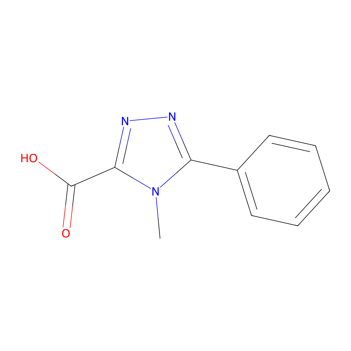 4-Methyl-5-phenyl-4H-1,2,4-triazole-3-carboxylic acid molecular structure, CAS 1542553-16-1