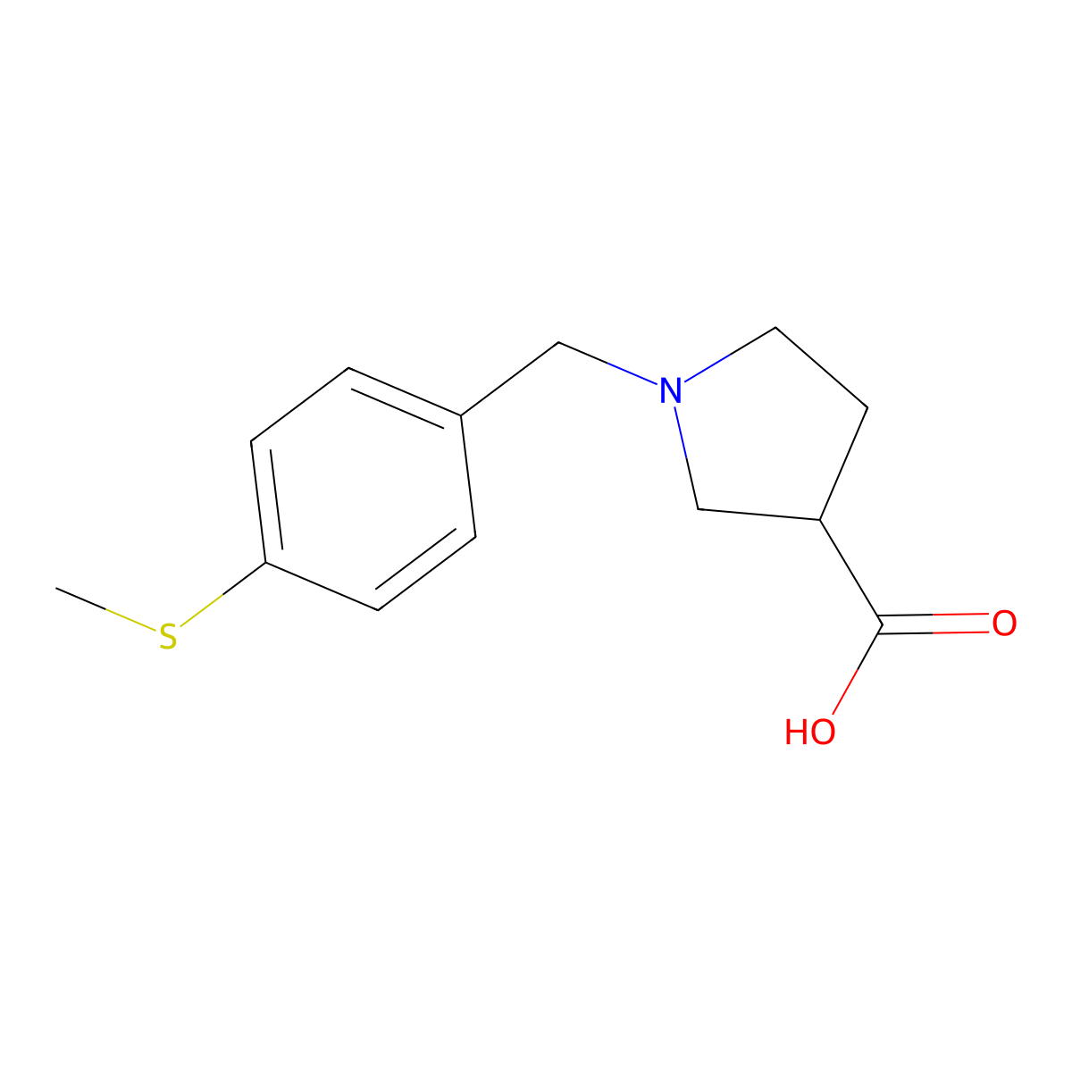 1-(4-(Methylthio)benzyl)pyrrolidine-3-carboxylic acid molecular structure, CAS 1542557-11-8