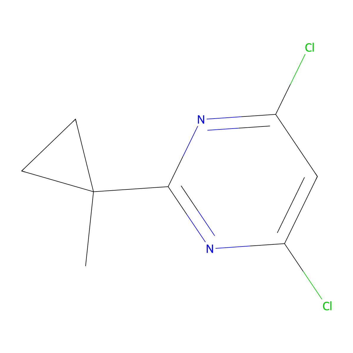 4,6-Dichloro-2-(1-methylcyclopropyl)pyrimidine molecular structure, CAS 1542557-31-2