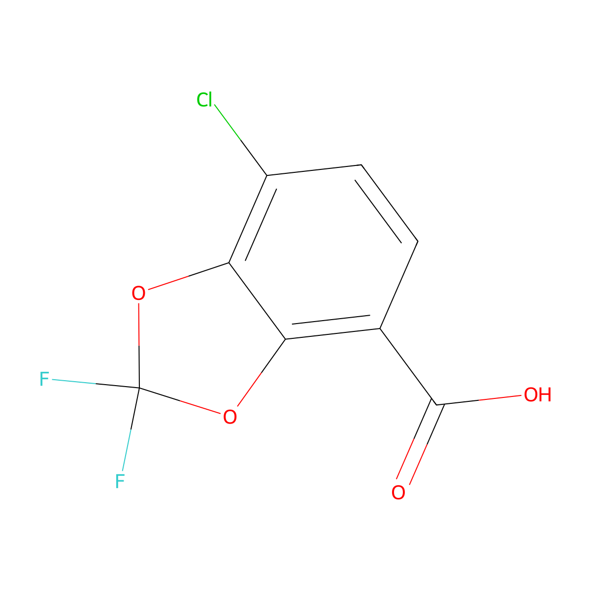 7-Chloro-2,2-difluorobenzo[d][1,3]dioxole-4-carboxylic Acid molecular structure, CAS 154257-62-2