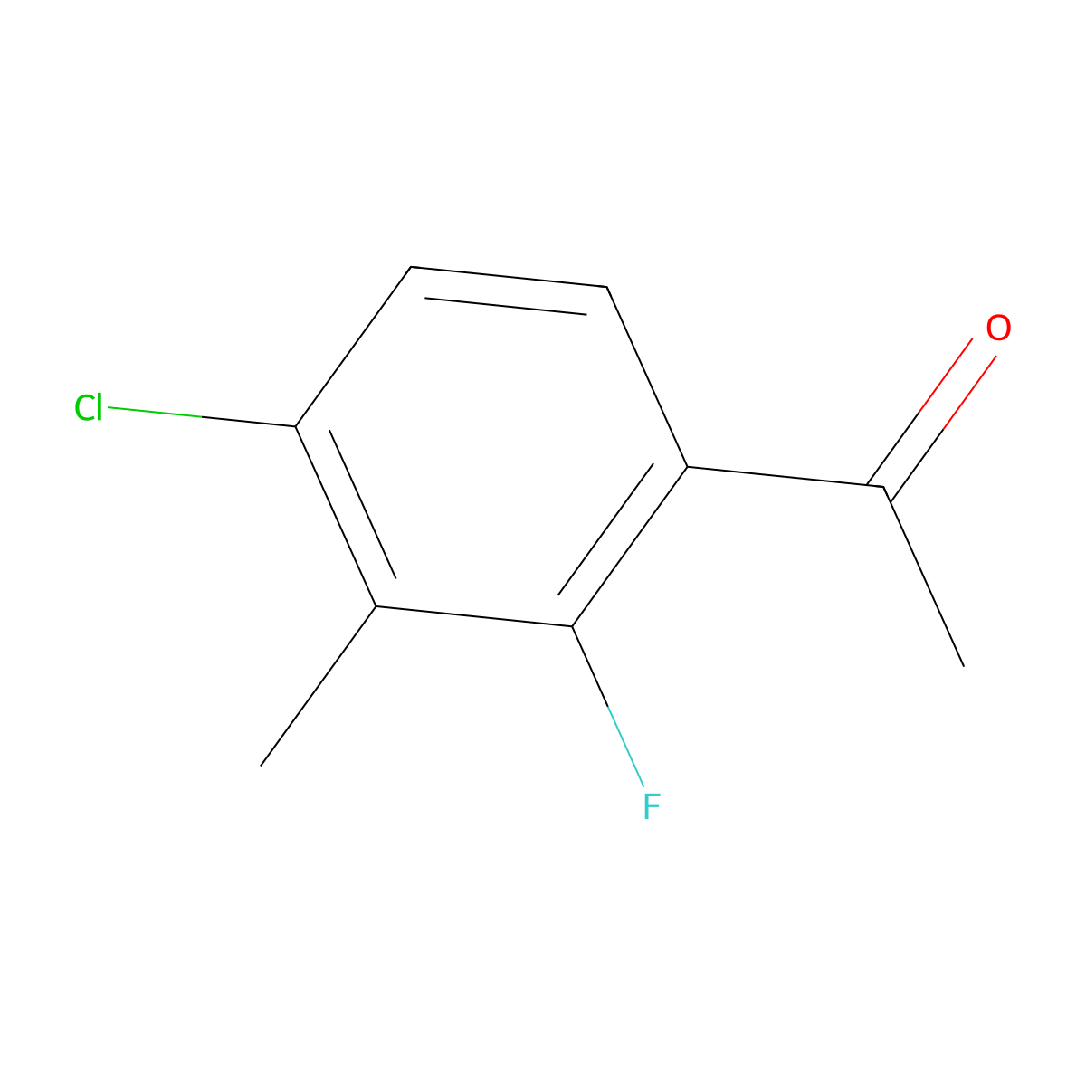 1-(4-Chloro-2-fluoro-3-methylphenyl)ethanone molecular structure, CAS 154257-64-4