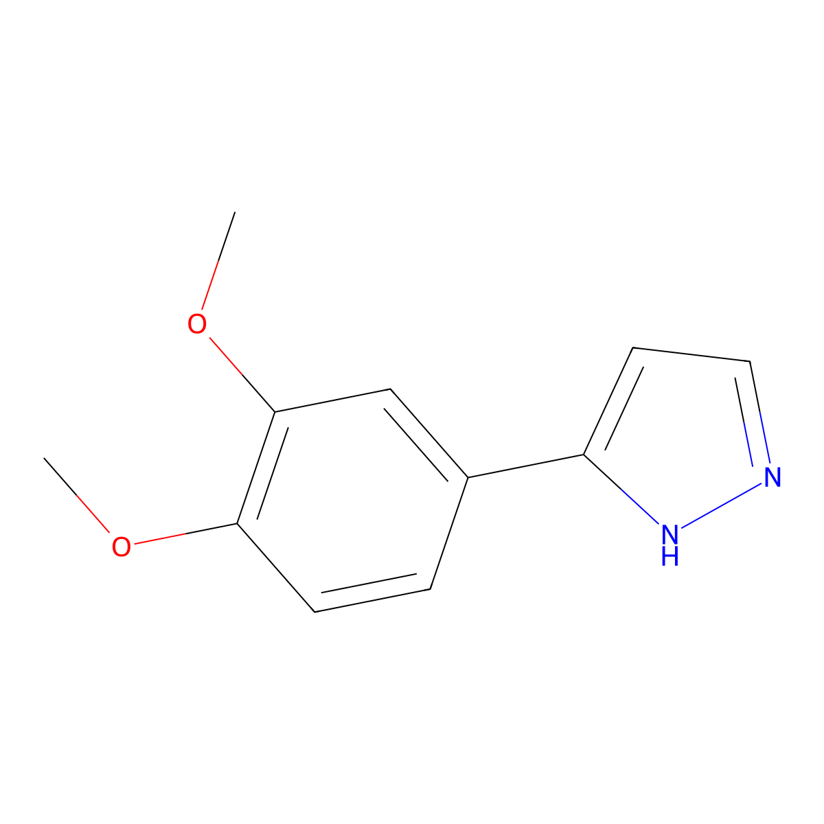 3-(3,4-dimethoxyphenyl)-1H-pyrazole molecular structure, CAS 154257-70-2