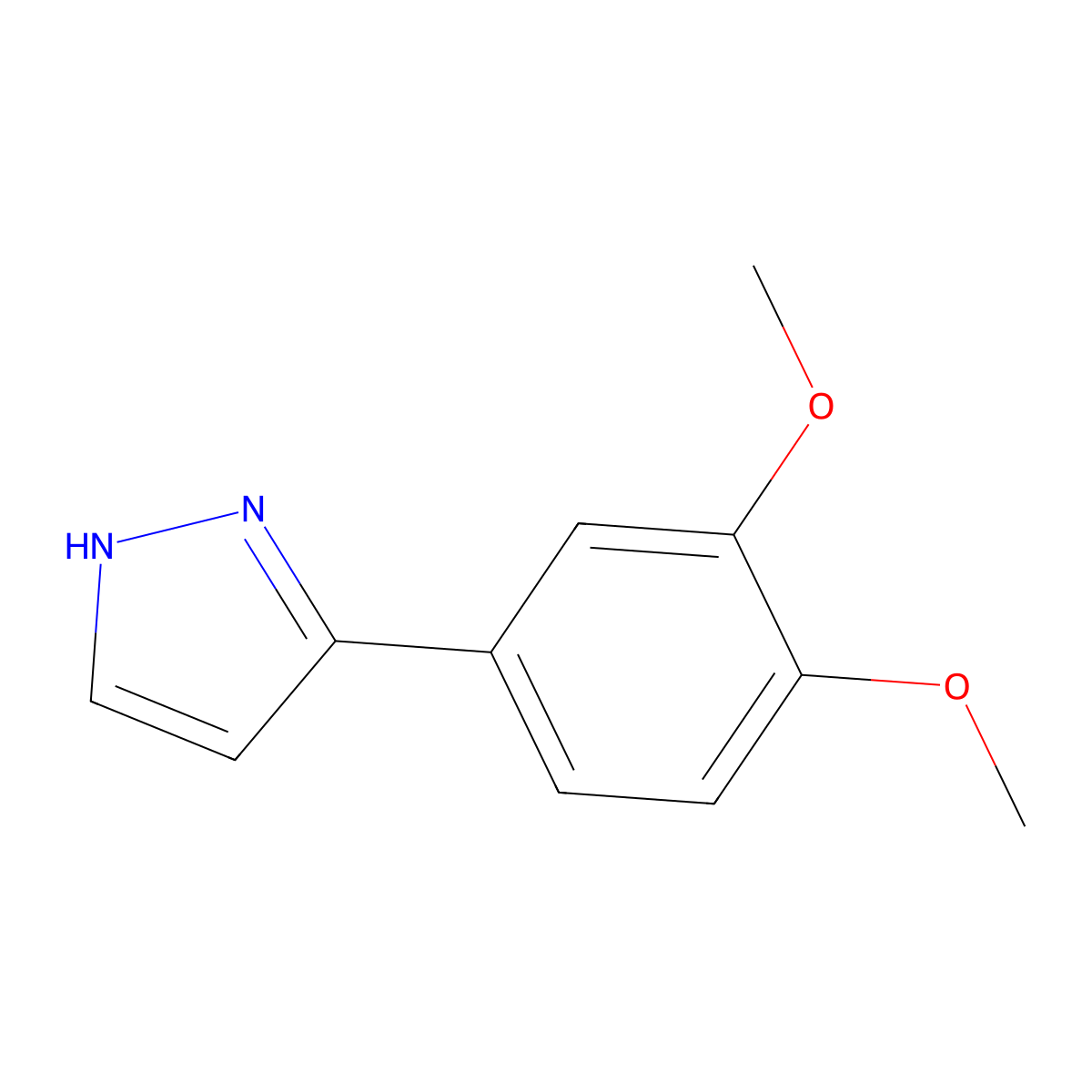 3-(3,4-dimethoxyphenyl)-1H-pyrazole molecular structure, CAS 154257-70-2