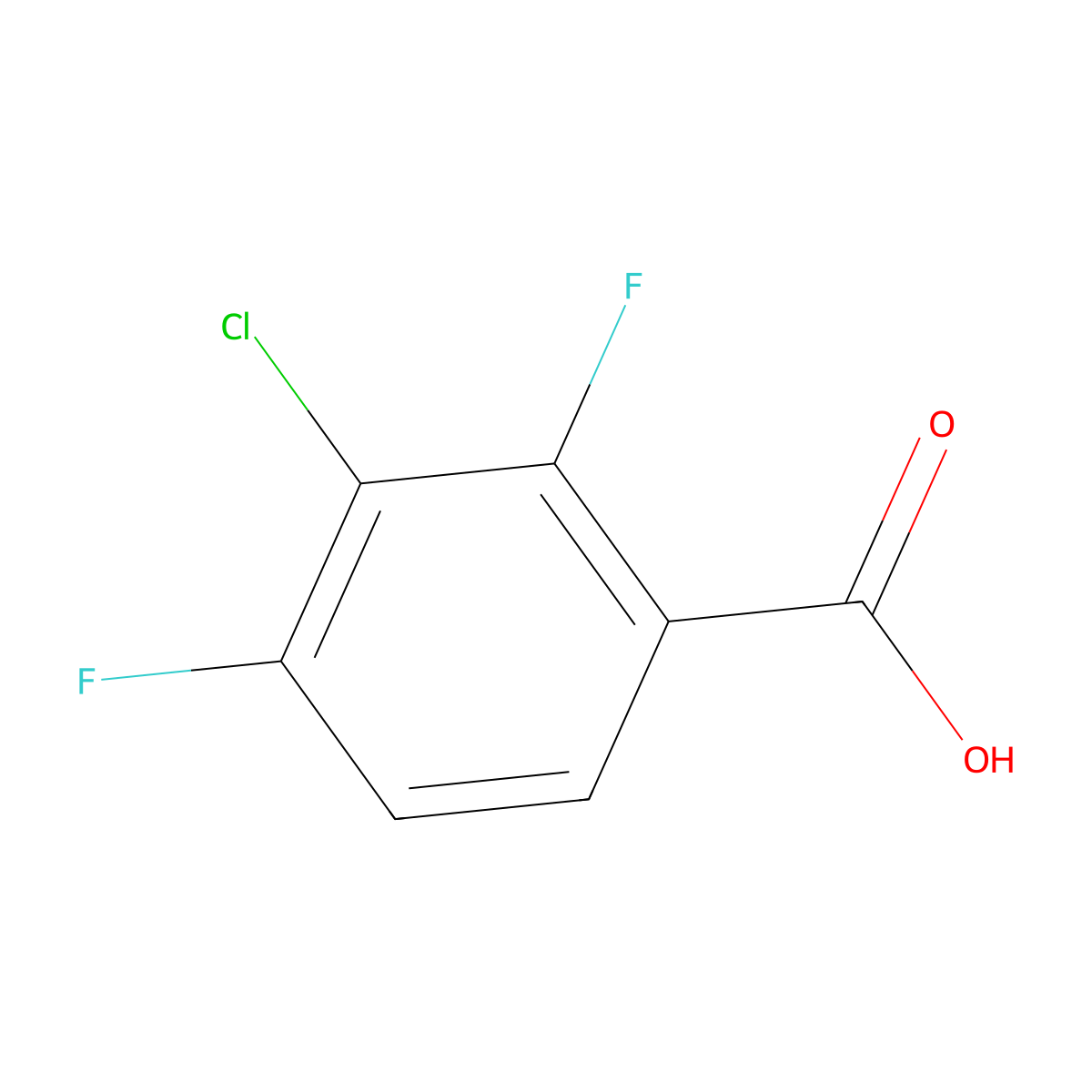 3-Chloro-2,4-difluorobenzoic acid molecular structure, CAS 154257-75-7