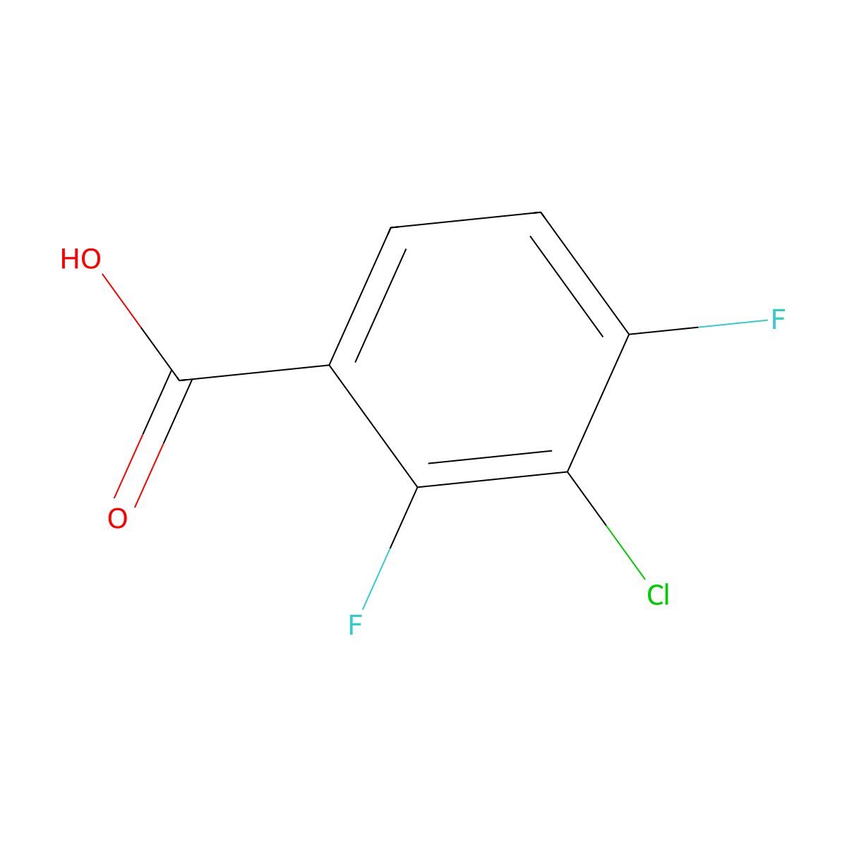 3-Chloro-2,4-difluorobenzoic acid molecular structure, CAS 154257-75-7
