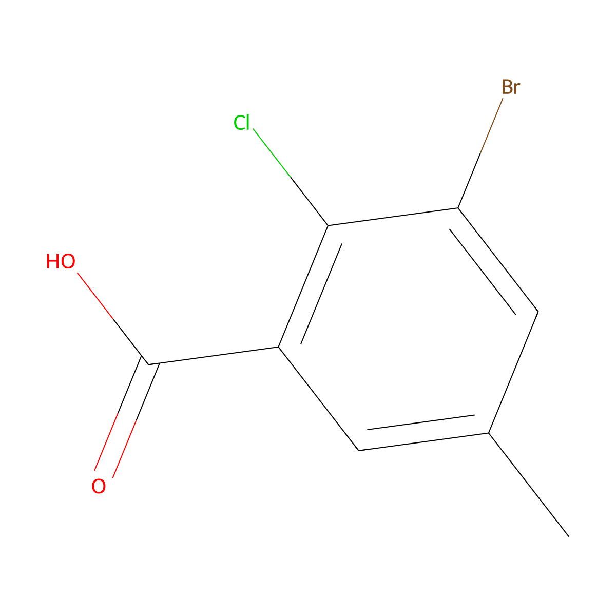 3-Bromo-2-chloro-5-methylbenzoic acid molecular structure, CAS 154257-78-0