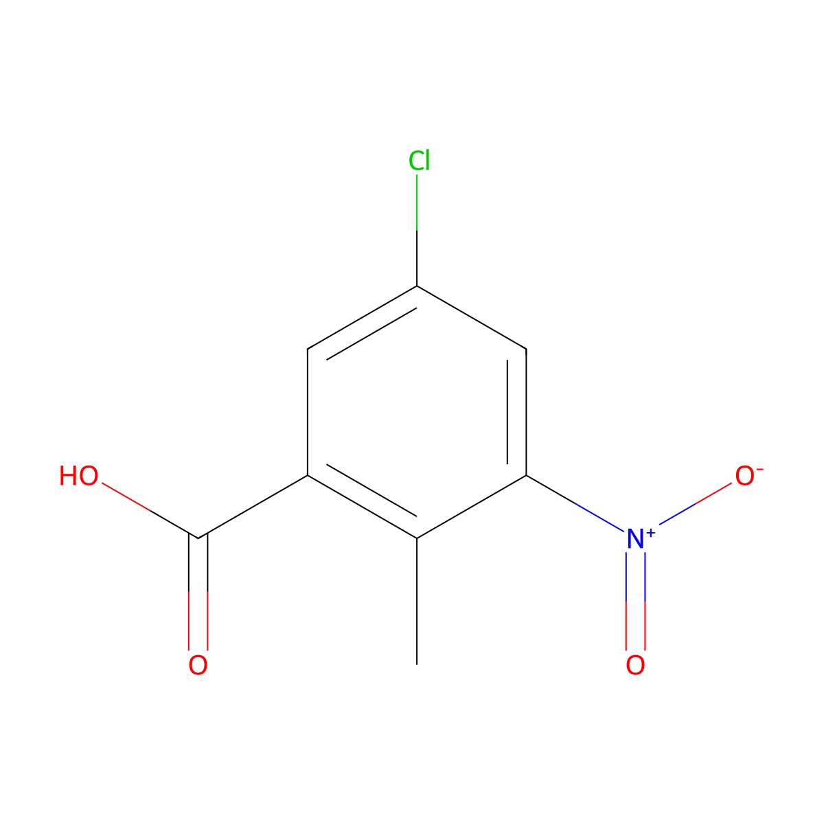 5-Chloro-2-methyl-3-nitrobenzoic acid molecular structure, CAS 154257-81-5