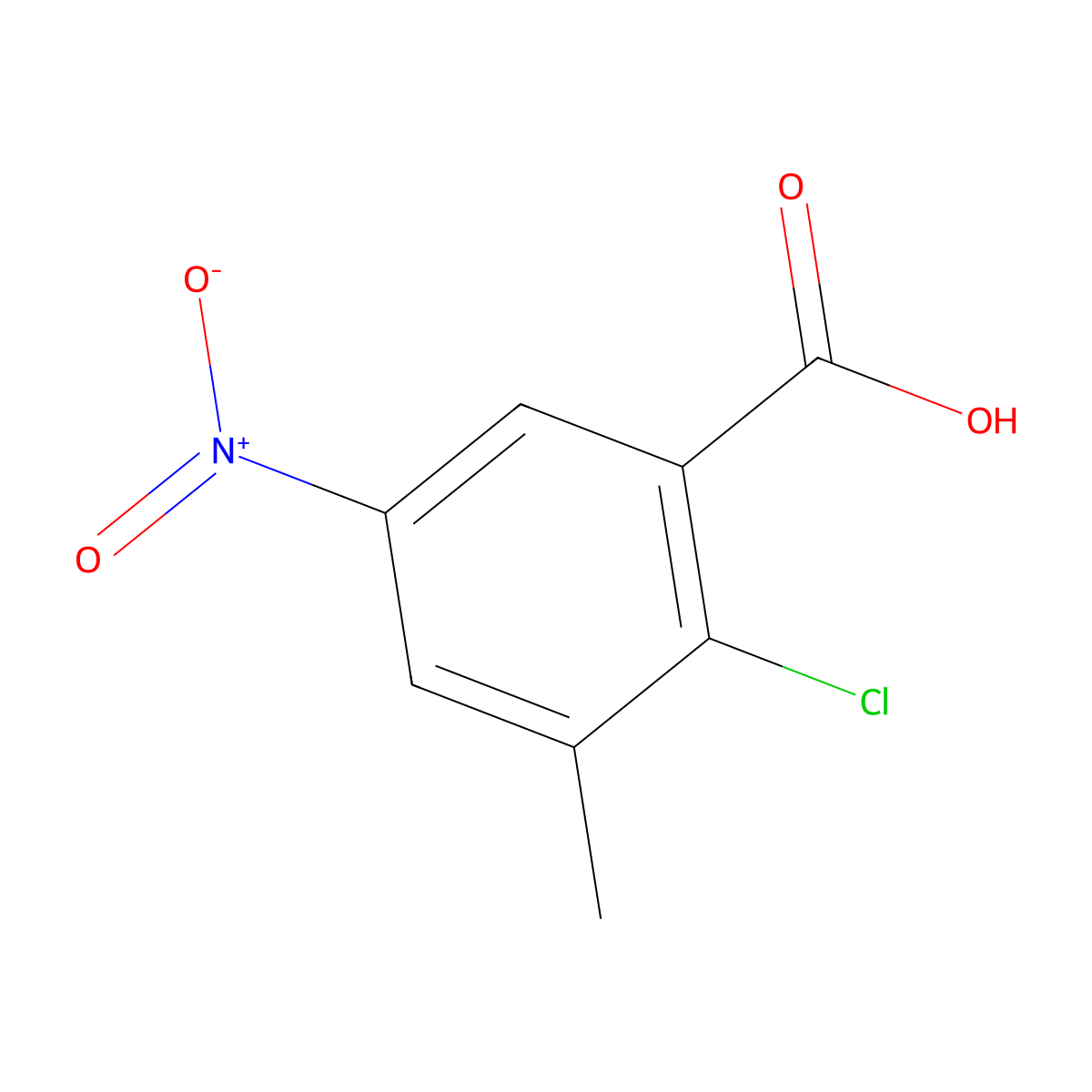 2-Chloro-3-methyl-5-nitrobenzoic acid molecular structure, CAS 154257-82-6
