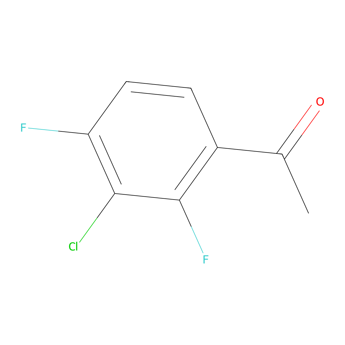 1-(3-Chloro-2,4-difluorophenyl)ethan-1-one molecular structure, CAS 154258-06-7
