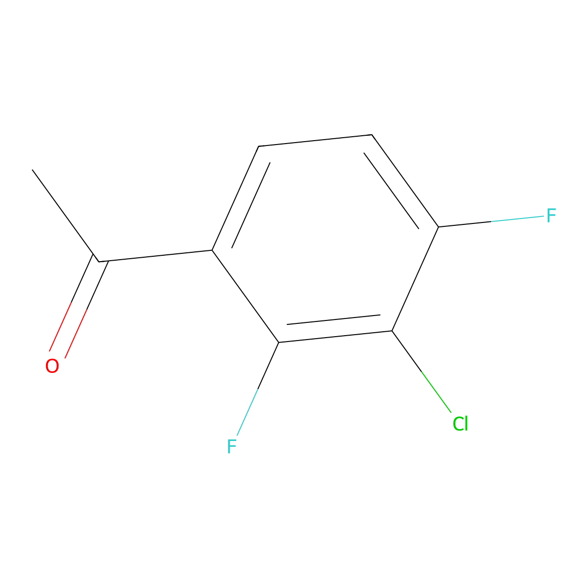 1-(3-Chloro-2,4-difluorophenyl)ethan-1-one molecular structure, CAS 154258-06-7