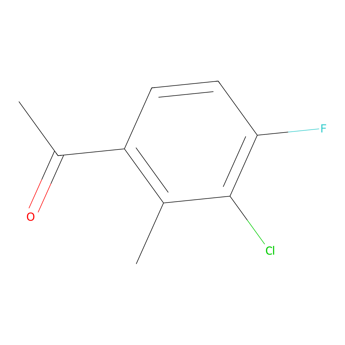 Ethanone, 1-(3-chloro-4-fluoro-2-methylphenyl)- molecular structure, CAS 154258-08-9