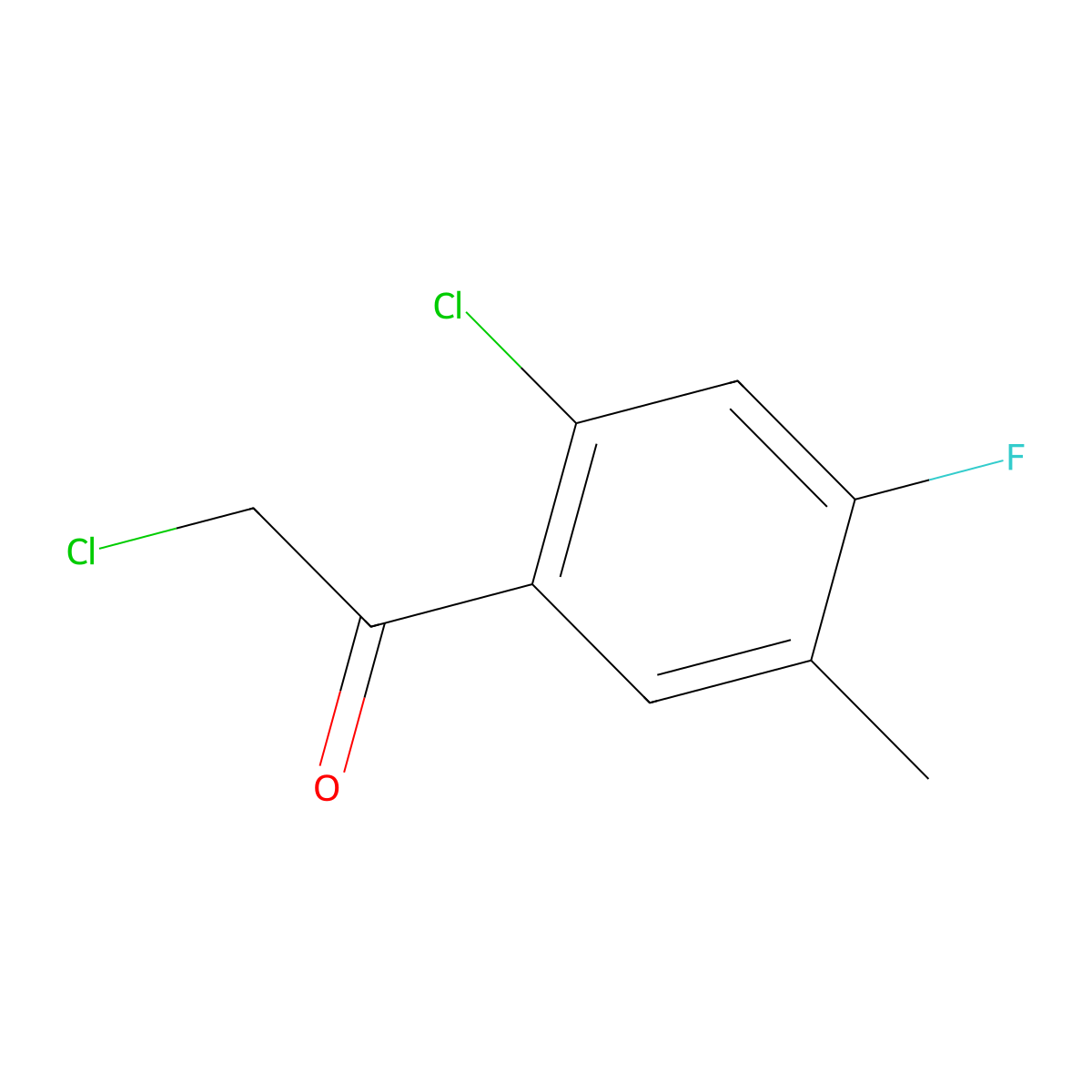2-Chloro-1-(2-chloro-4-fluoro-5-methylphenyl)ethanone molecular structure, CAS 154258-17-0