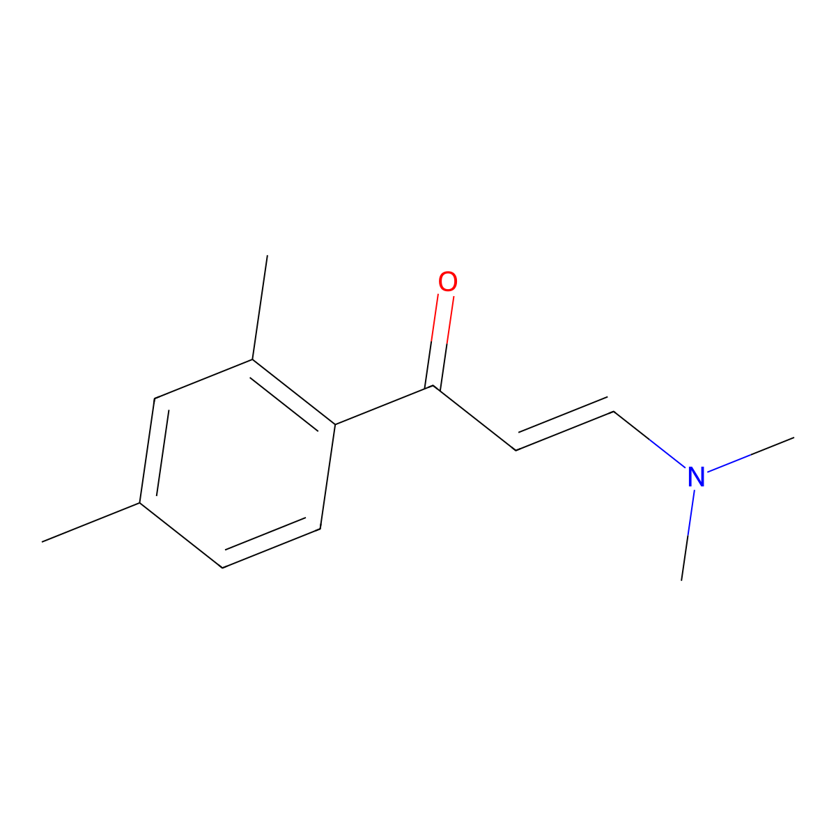 3-(Dimethylamino)-1-(2,4-dimethylphenyl)-prop-2-en-1-one, tech grade molecular structure, CAS 154258-31-8
