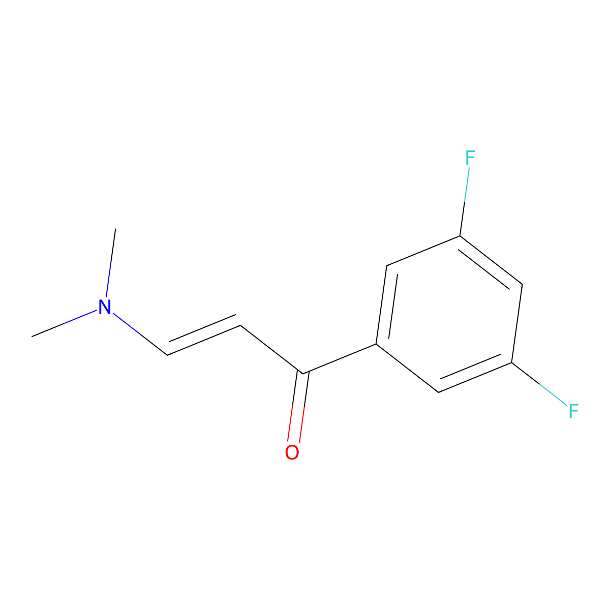 1-(3,5-Difluorophenyl)-3-(dimethylamino)prop-2-en-1-one molecular structure, CAS 154258-41-0