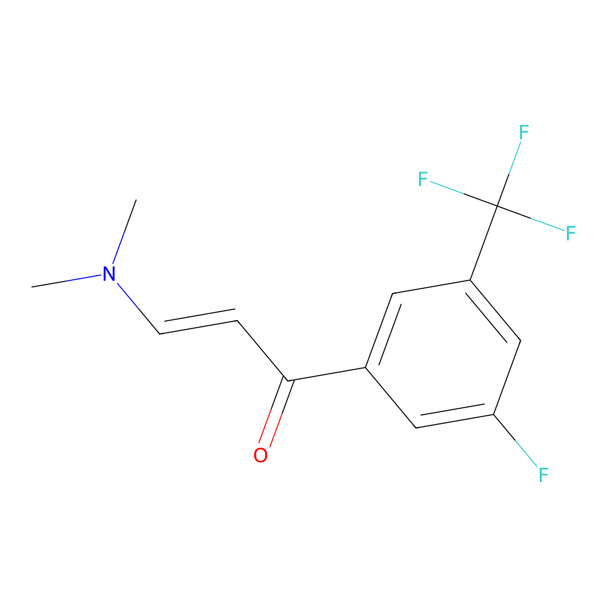 (E)-3-(dimethylamino)-1-[3-fluoro-5-(trifluoromethyl)phenyl]-2-propen-1-one molecular structure, CAS 154258-42-1
