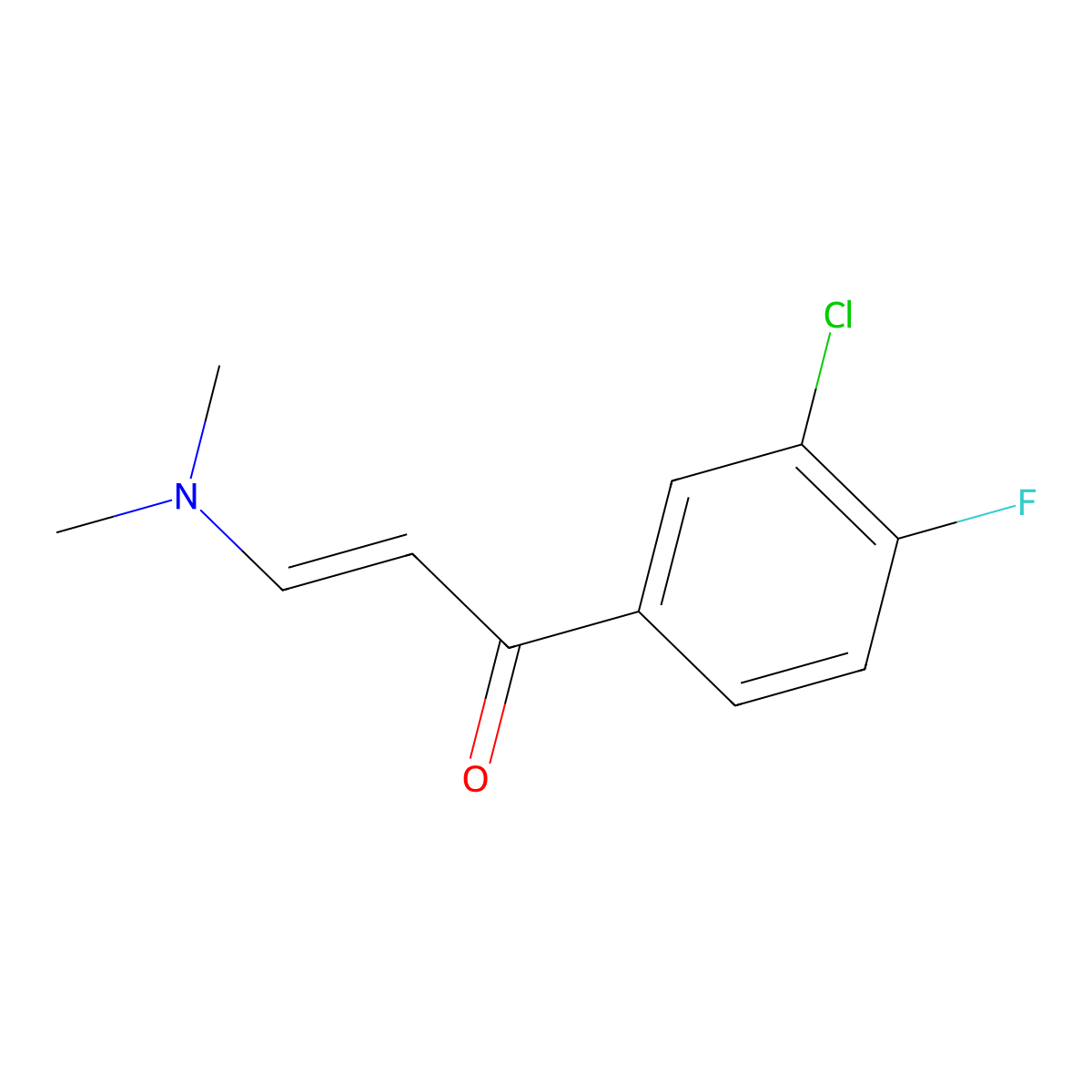 1-(3-Chloro-4-fluorophenyl)-3-(dimethylamino)prop-2-en-1-one molecular structure, CAS 154258-48-7
