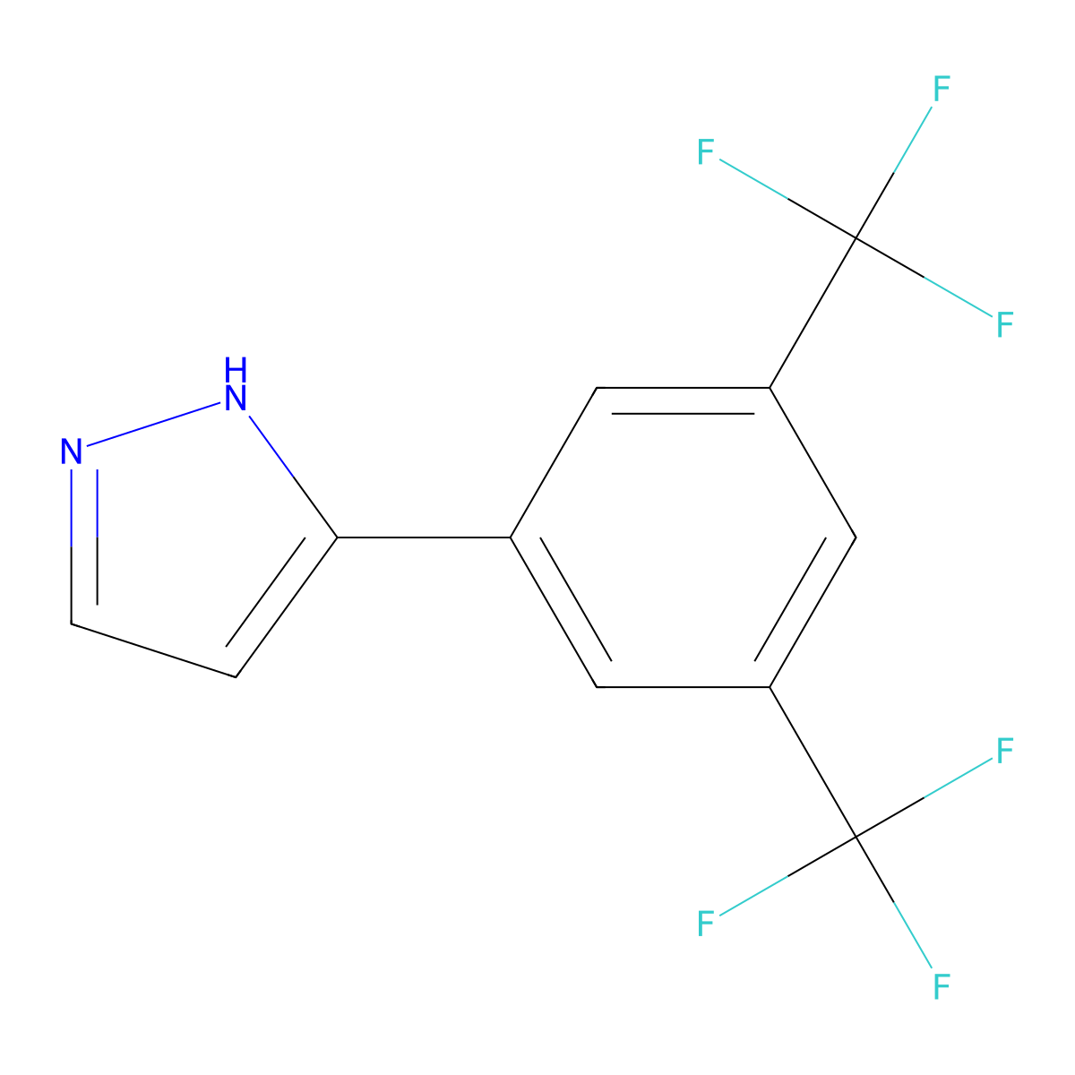 3-[3,5-Bis(trifluoromethyl)phenyl]-1H-pyrazole molecular structure, CAS 154258-54-5