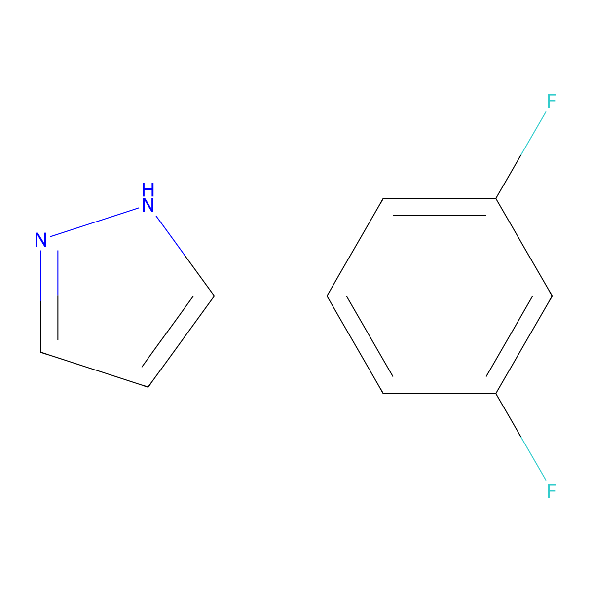 3-(3,5-Difluorophenyl)-1H-pyrazole molecular structure, CAS 154258-58-9