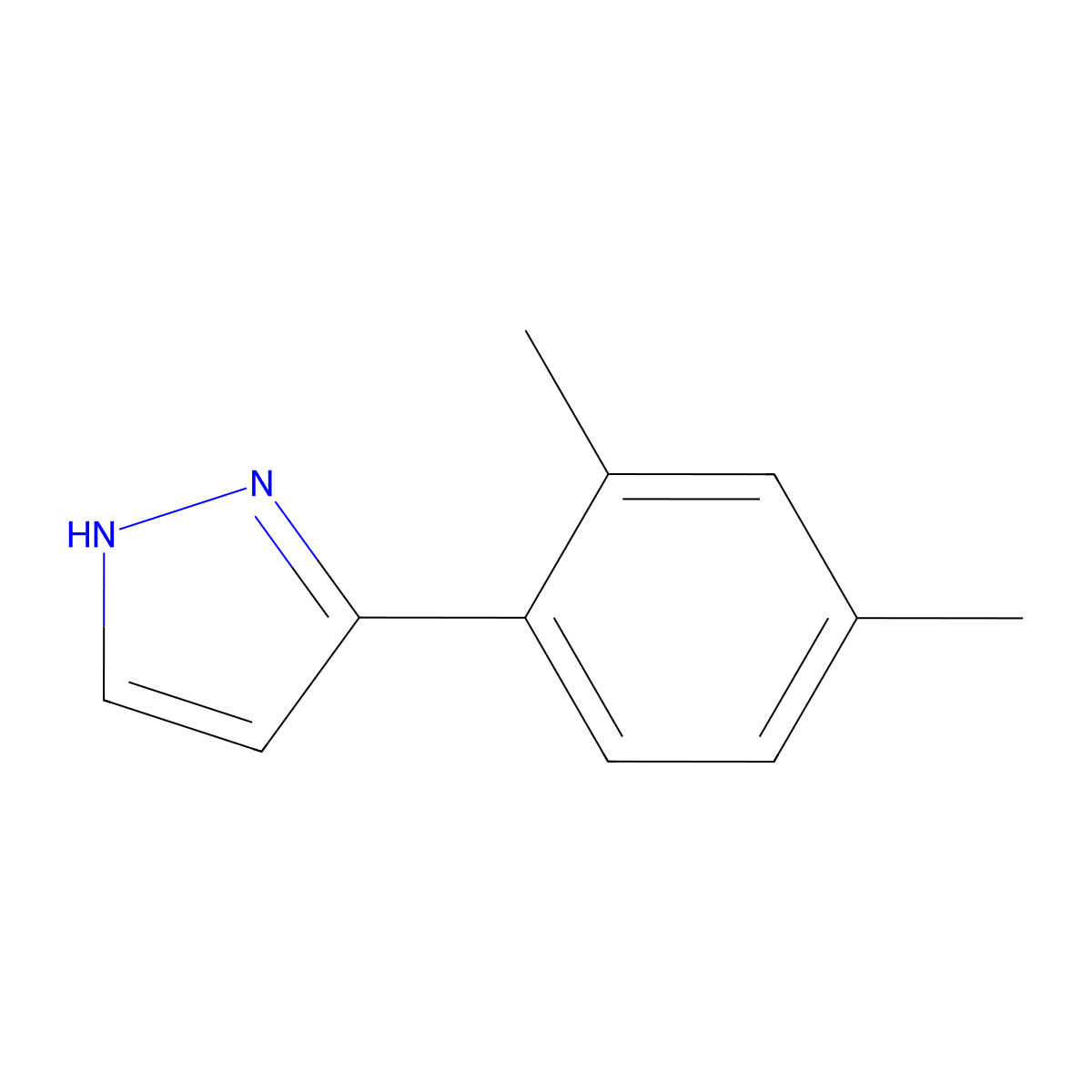 3-(2,4-Dimethylphenyl)-1H-pyrazole molecular structure, CAS 154258-67-0