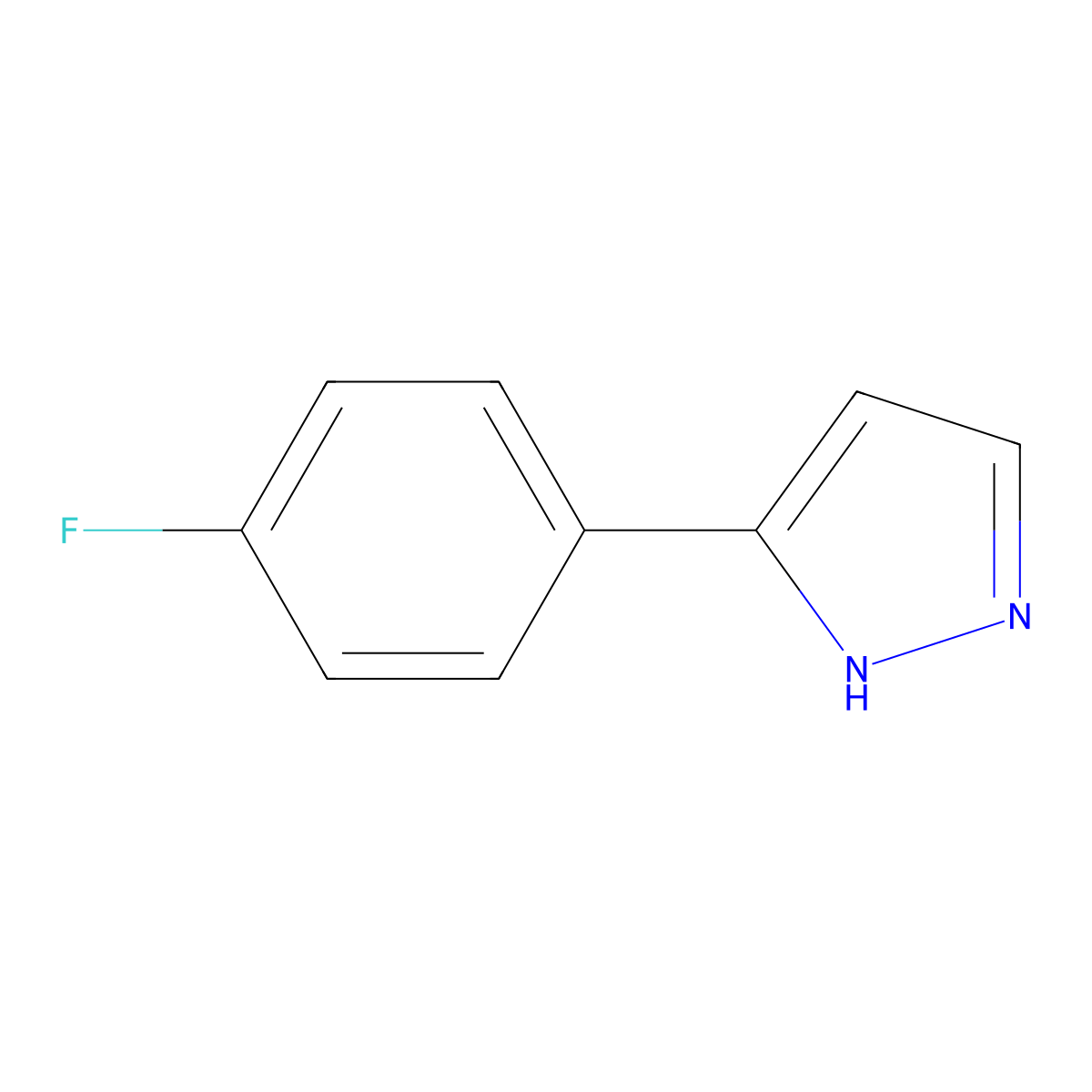 3-(4-Fluorophenyl)-1H-pyrazole molecular structure, CAS 154258-82-9