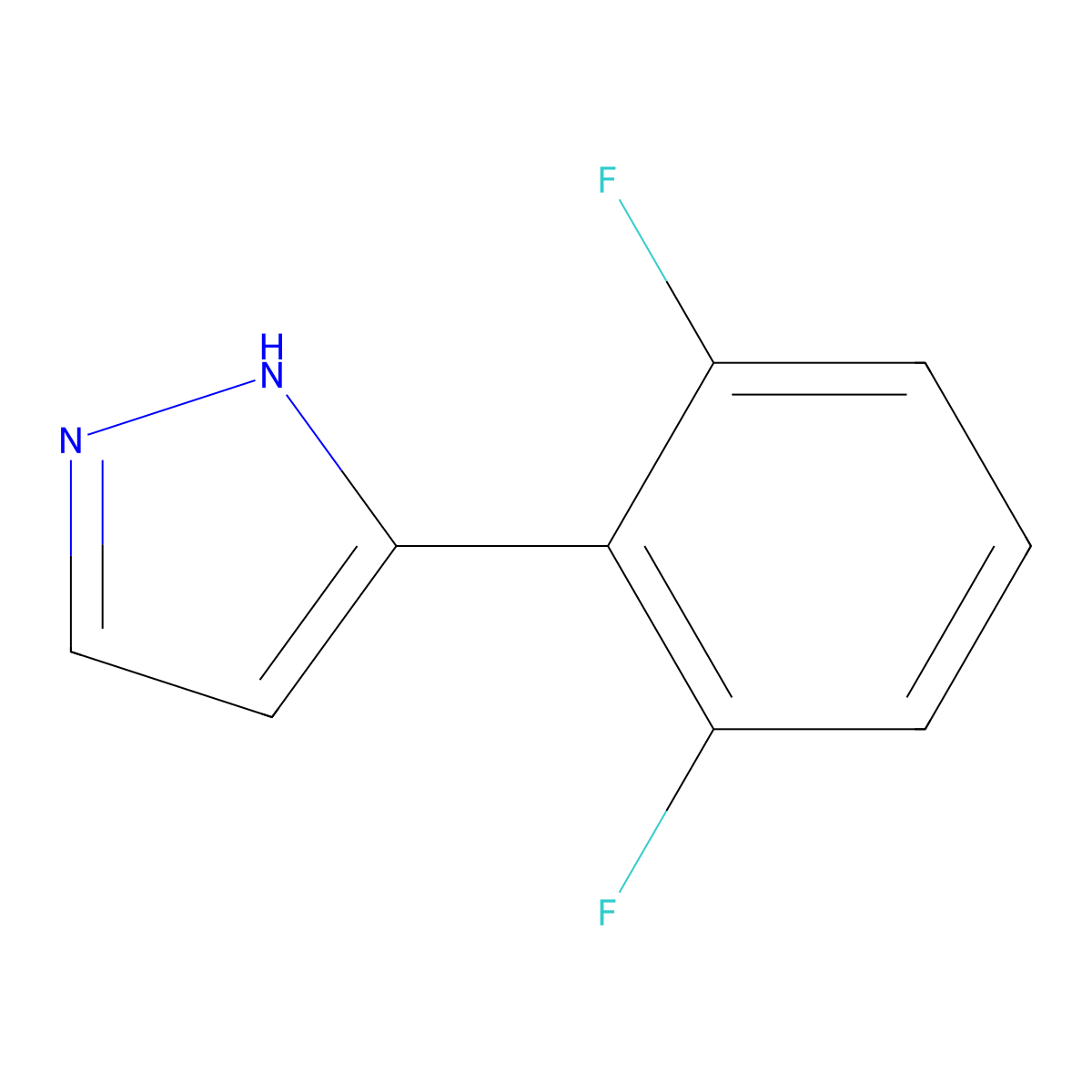 3-(2,6-Difluorophenyl)-1H-pyrazole molecular structure, CAS 154258-88-5