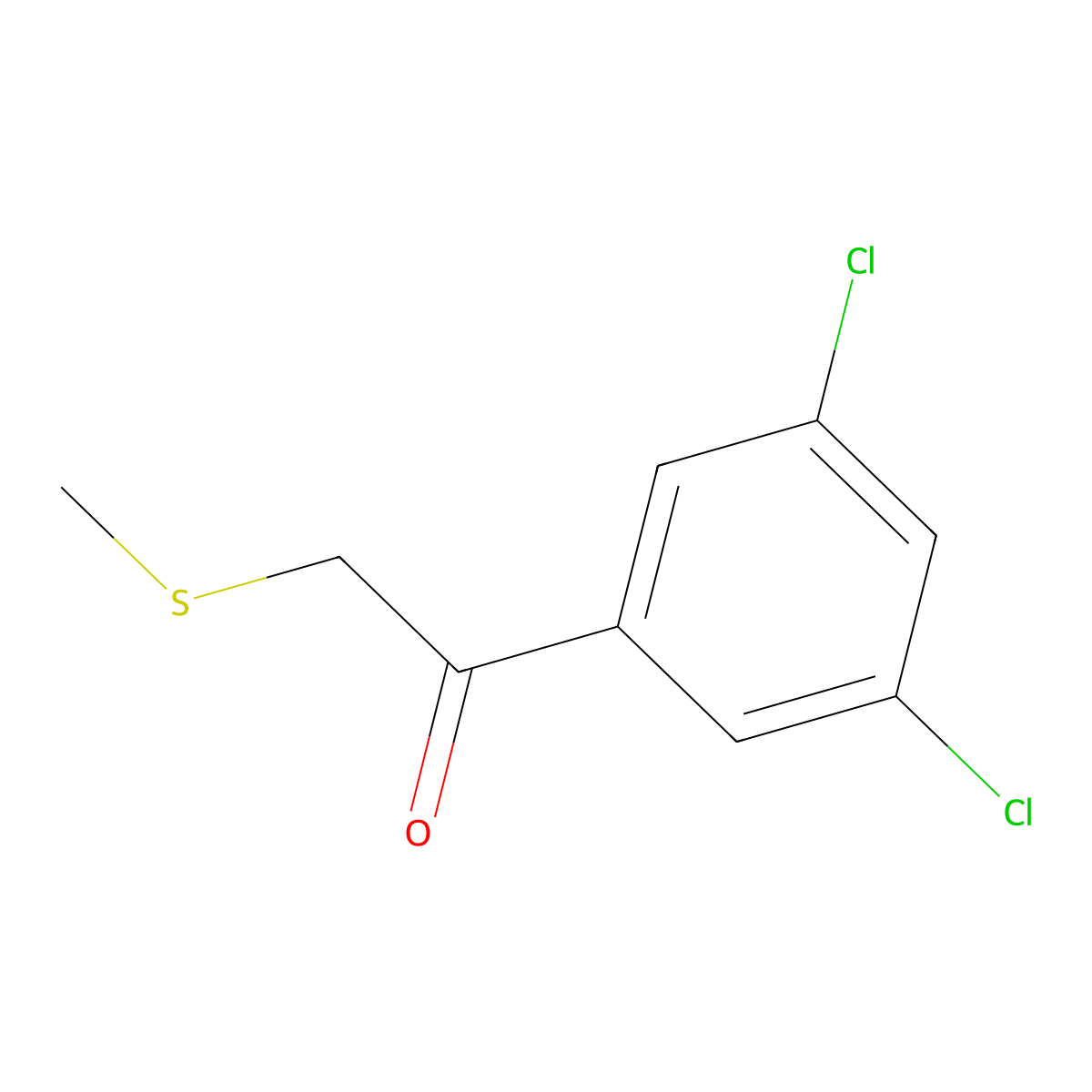 1-(3,5-Dichlorophenyl)-2-methylthio-1-ethanone molecular structure, CAS 154260-27-2