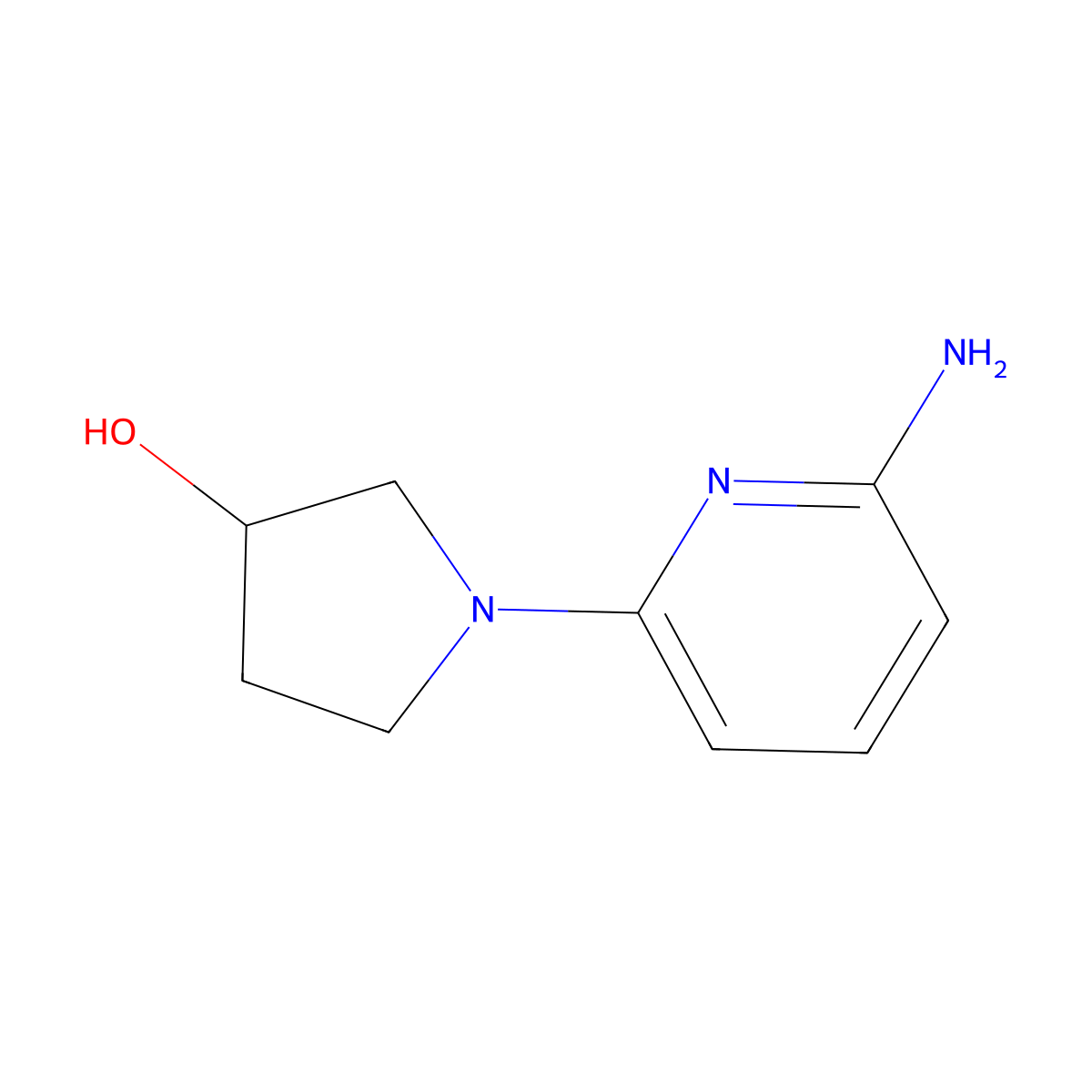 1-(6-Amino-2-pyridinyl)-3-pyrrolidinol molecular structure, CAS 1542626-41-4