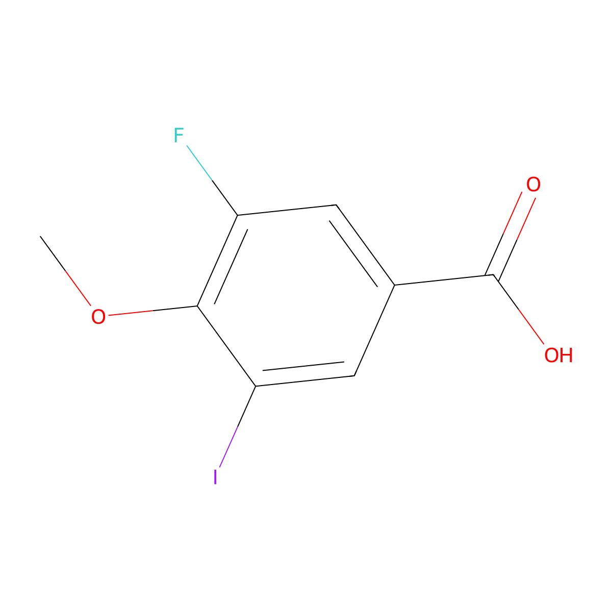 3-Fluoro-5-iodo-4-methoxybenzoic acid molecular structure, CAS 1542632-91-6