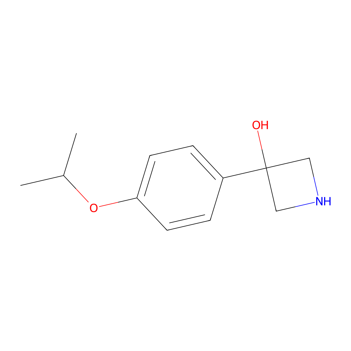 3-(4-Isopropoxyphenyl)azetidin-3-ol molecular structure, CAS 1542644-38-1