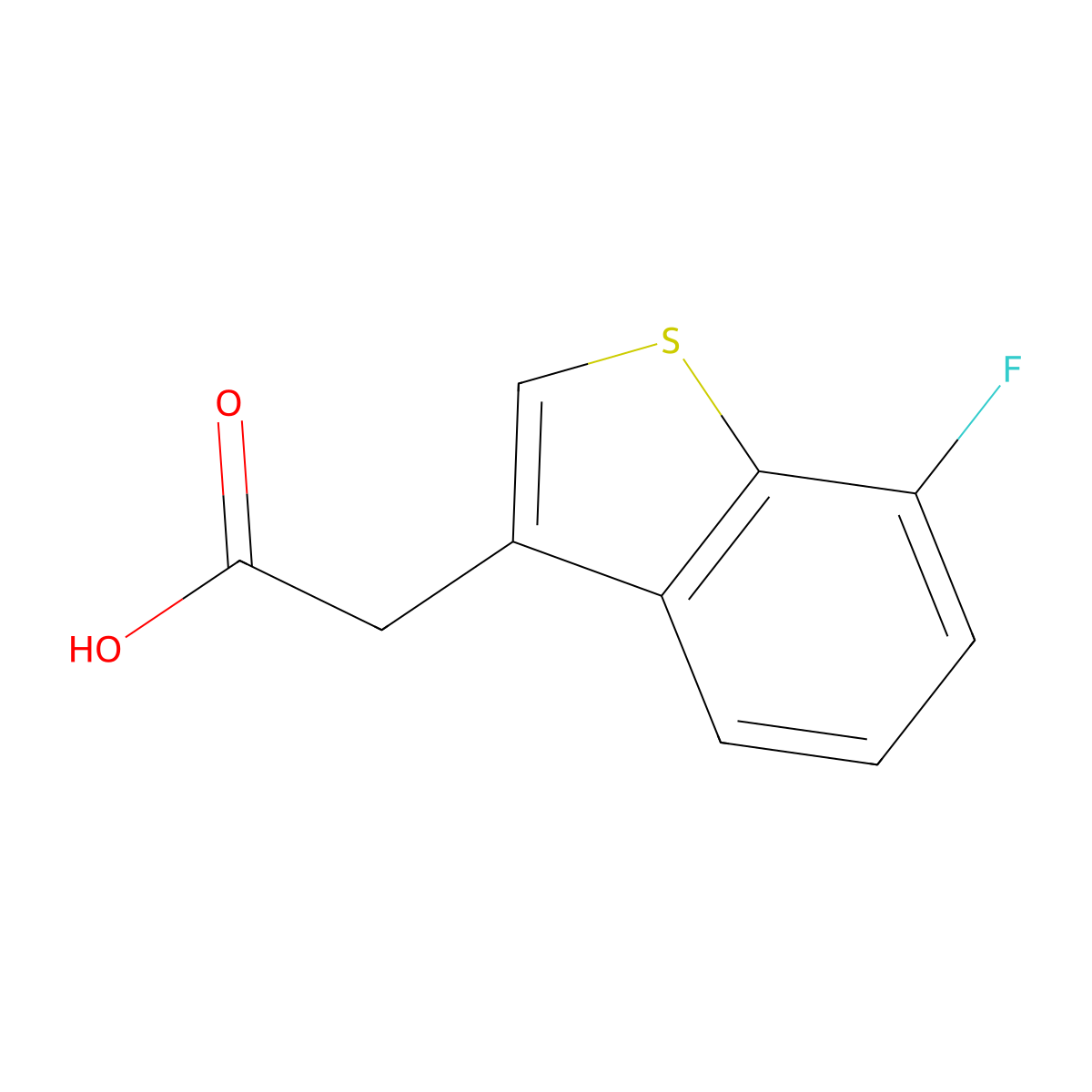 2-(7-Fluoro-1-benzothiophen-3-yl)aceticacid molecular structure, CAS 1542649-71-7