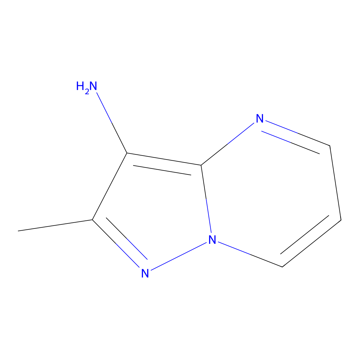 2-Methylpyrazolo[1,5-a]pyrimidin-3-amine molecular structure, CAS 1542651-67-1