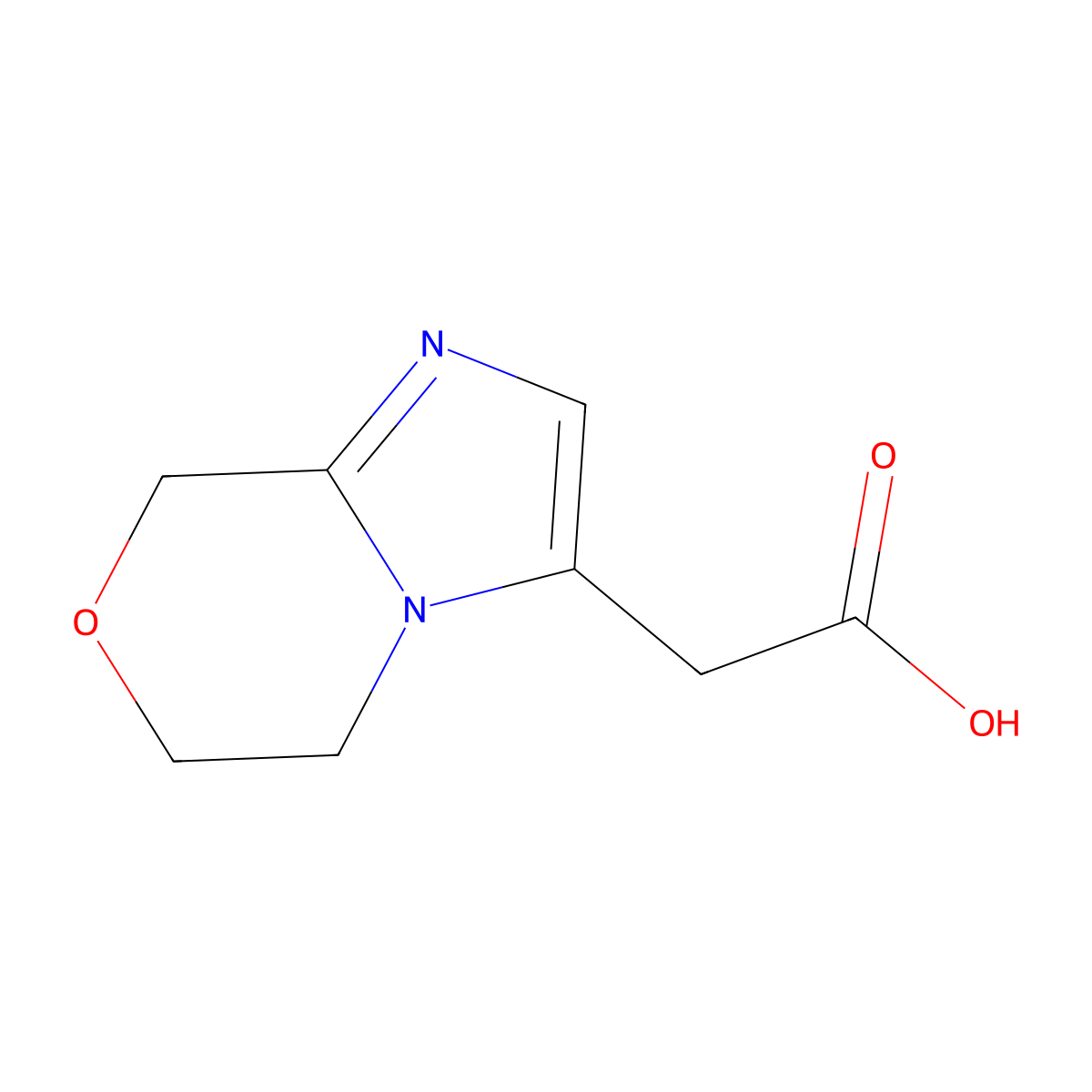 2-{5H,6H,8H-imidazo[2,1-c][1,4]oxazin-3-yl}acetic acid molecular structure, CAS 1542661-81-3
